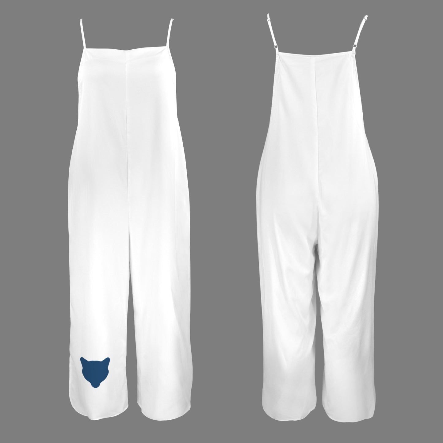 Cougar Wide Leg Jumpsuit. White