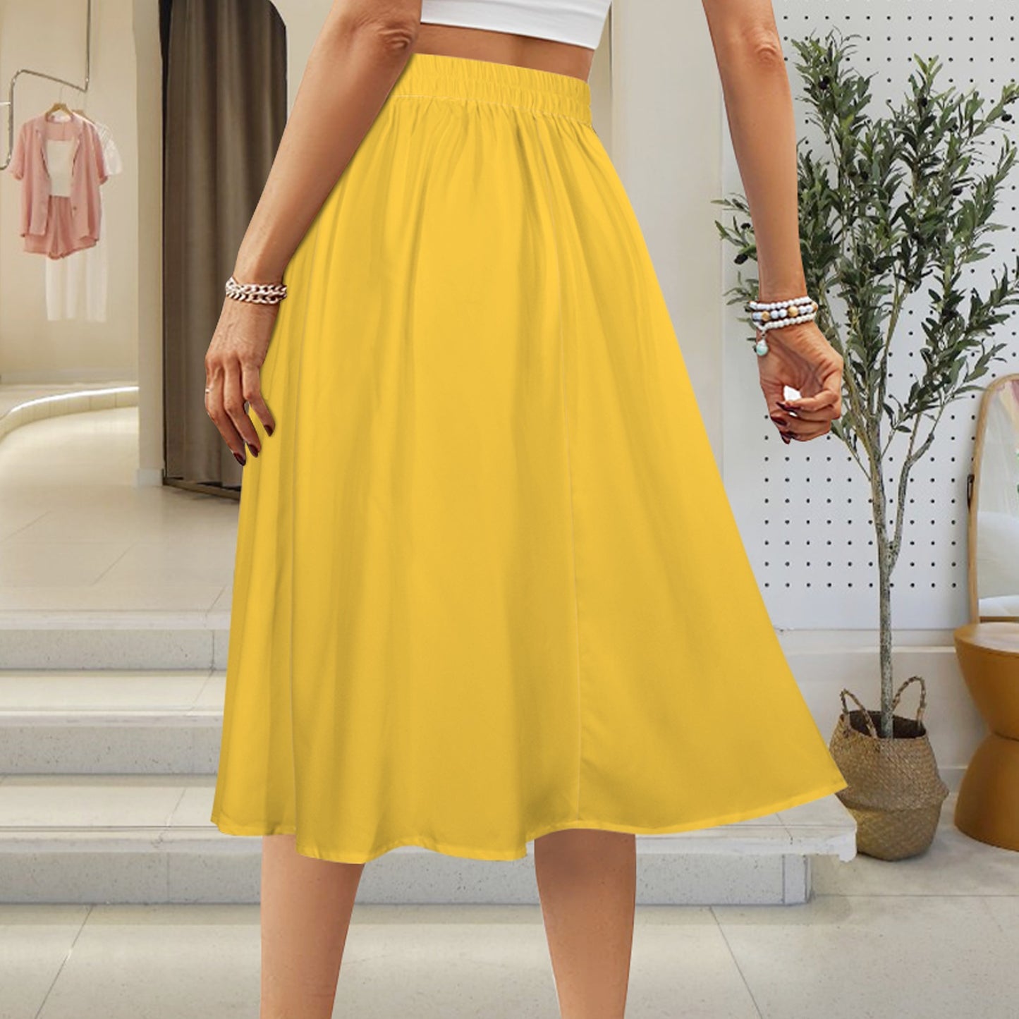 Trident Maxi Skirt, Gold