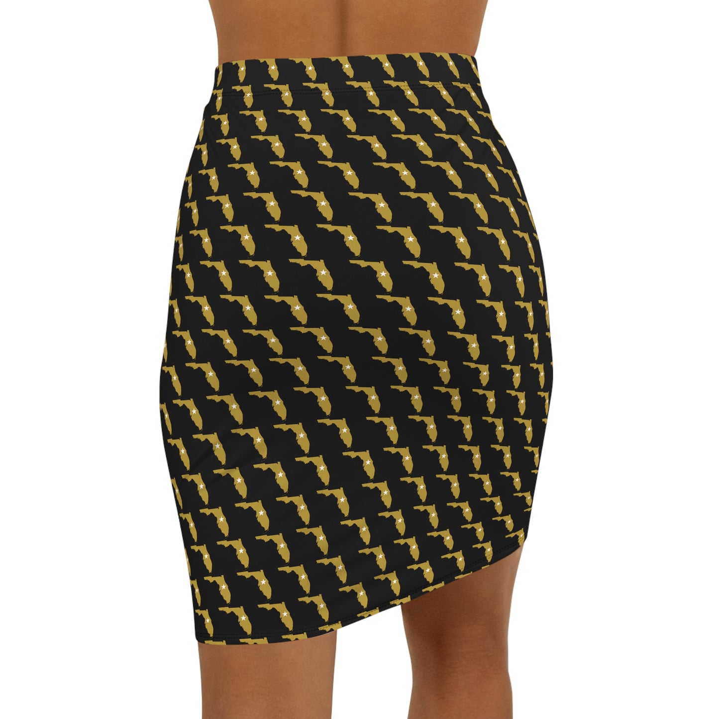 Florida Black Print Women's Gun Print Pencil Skirt