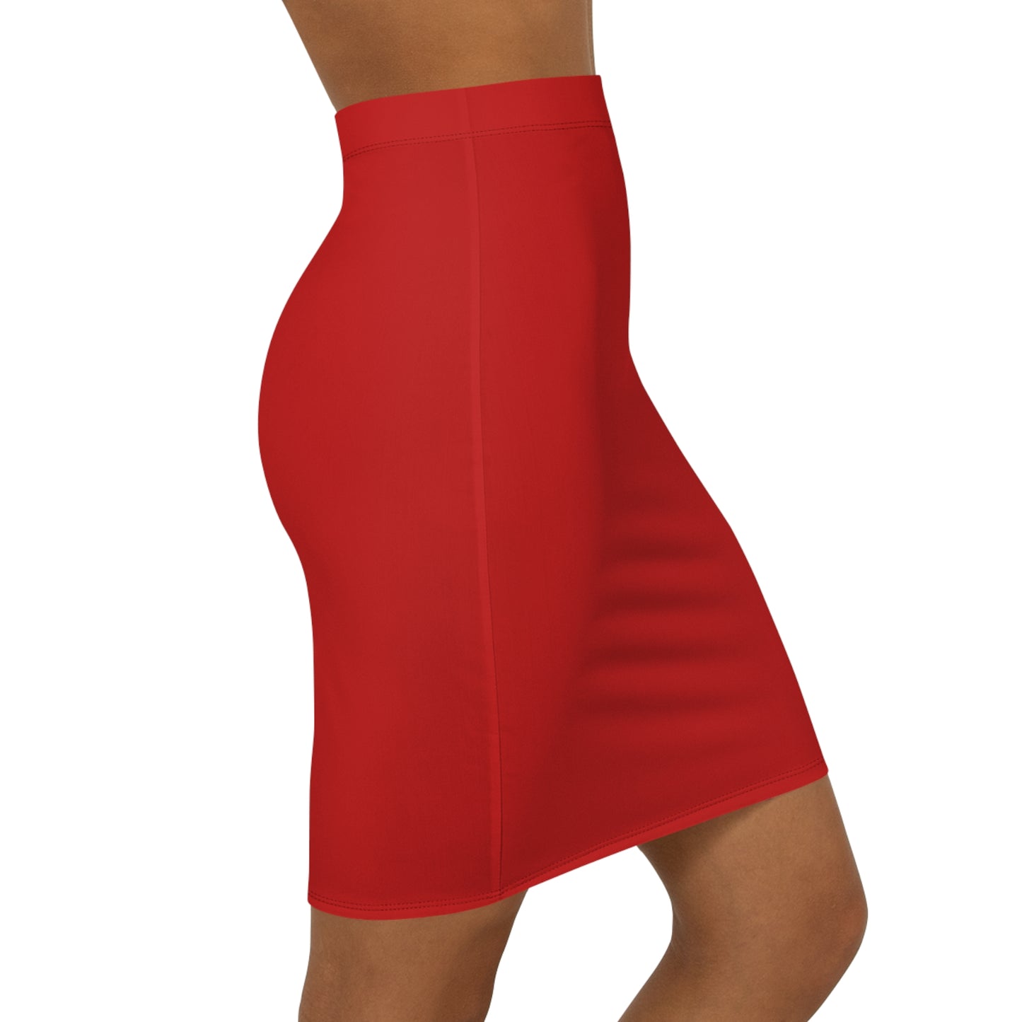 Salt Lake Red Mid-Waist Pencil Skirt