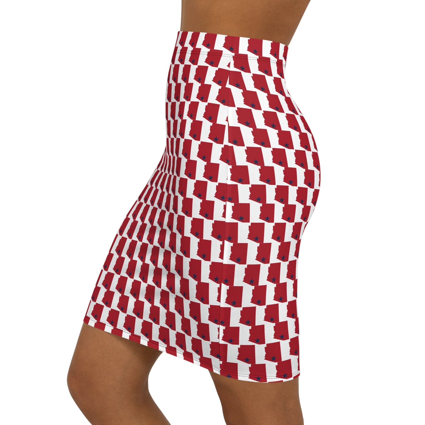 Tucson White Print, Mid-Waist Pencil Skirt for Trendy Women, Office Attire, Casual Wear, Gifts, Summer Events, Fashion Statement