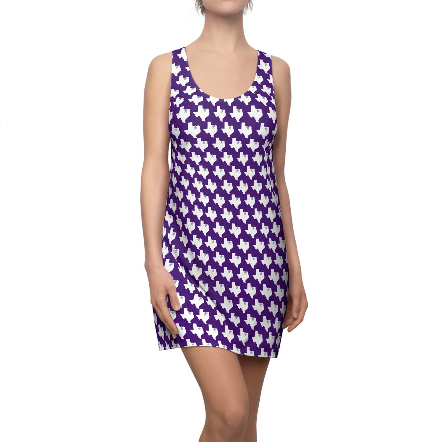 TX Purple Print Women's Racerback Dress