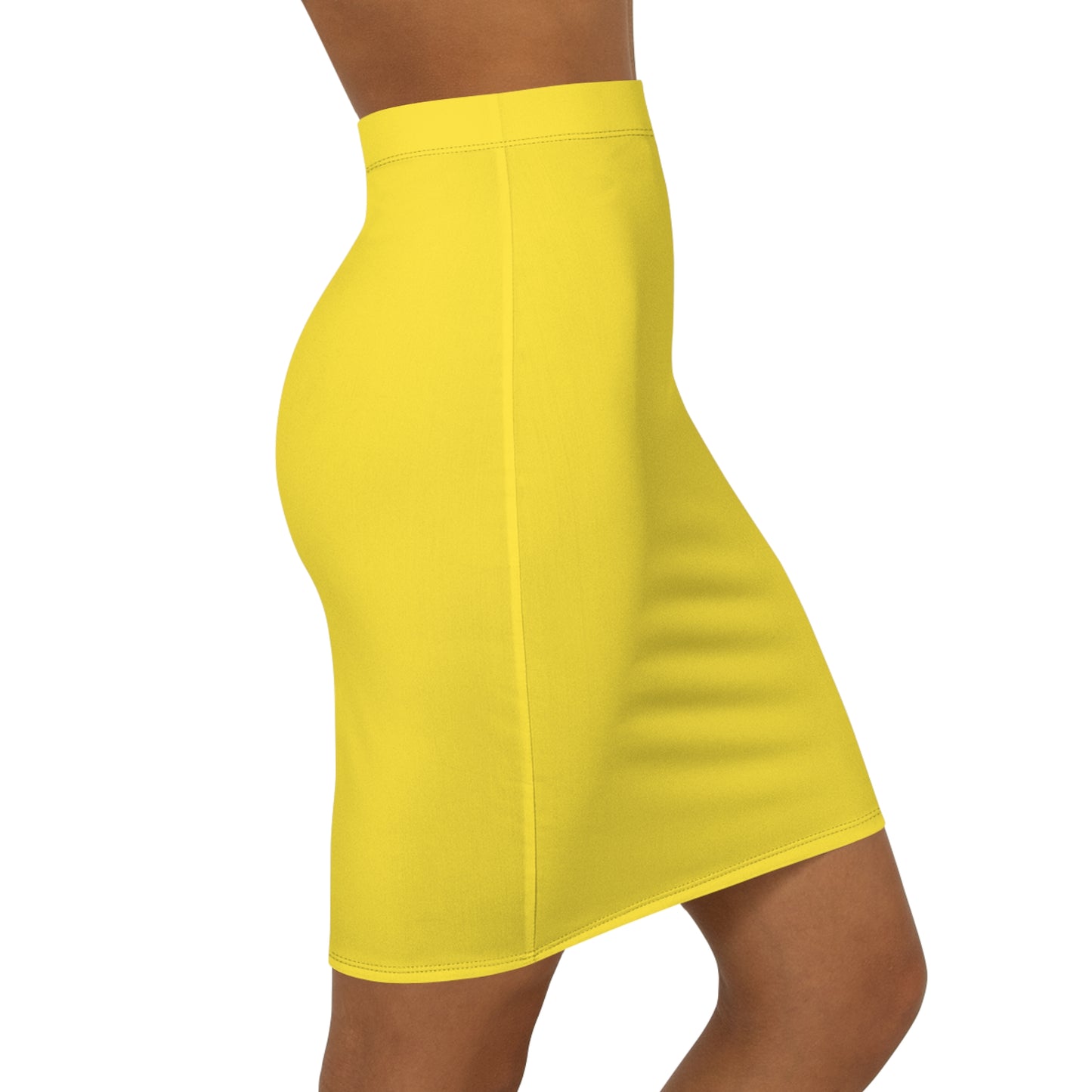 WV Yellow Mid-Waist Pencil Skirt