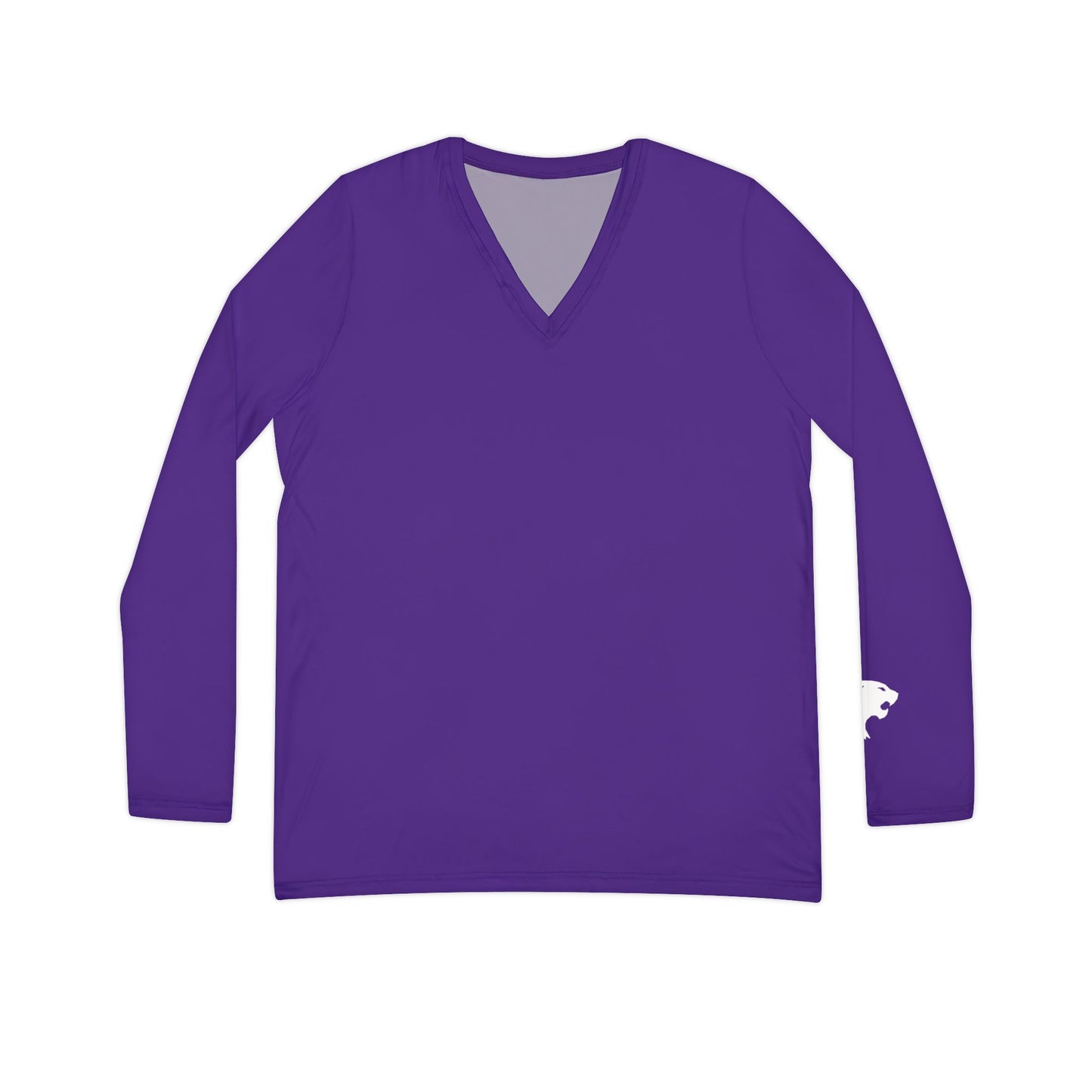 Wildcat Women's Long Sleeve V-Neck Shirt, Purple