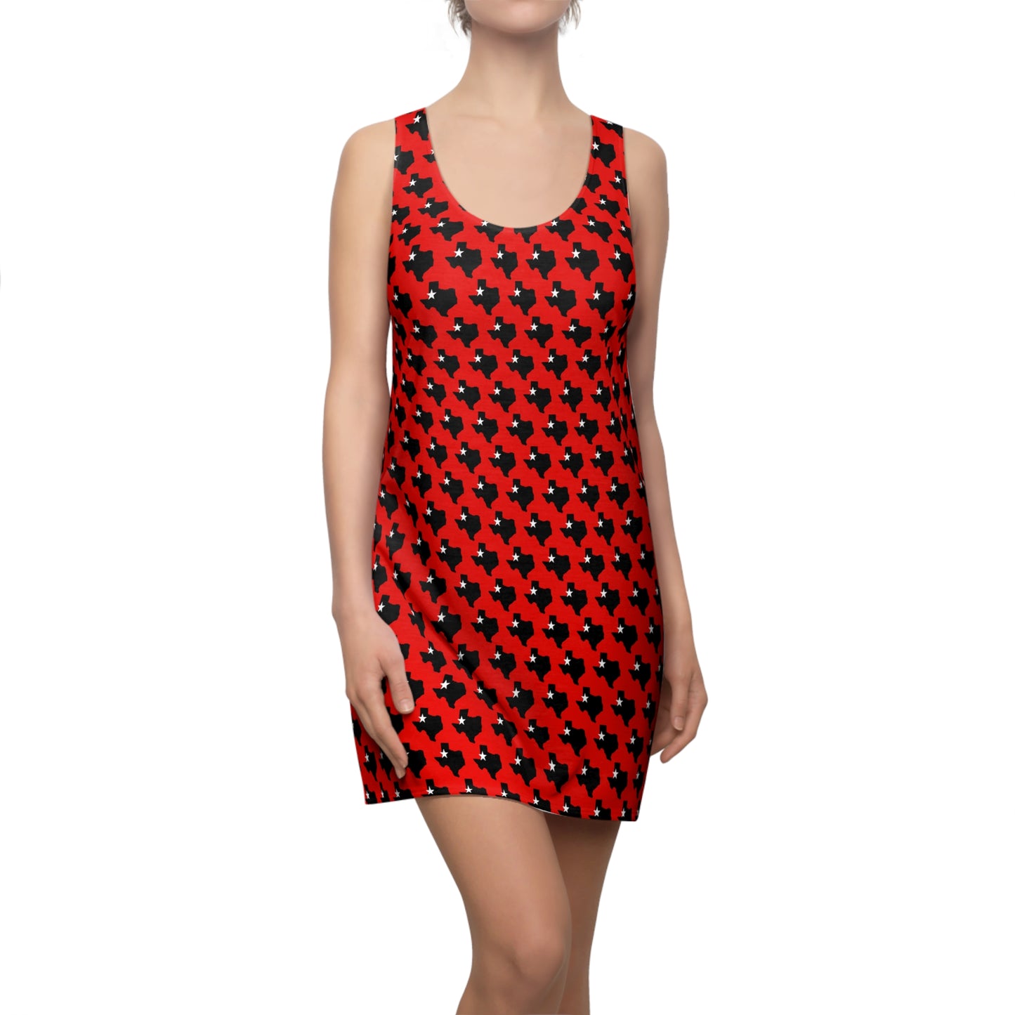 TX Red Print Women's Racerback Dress