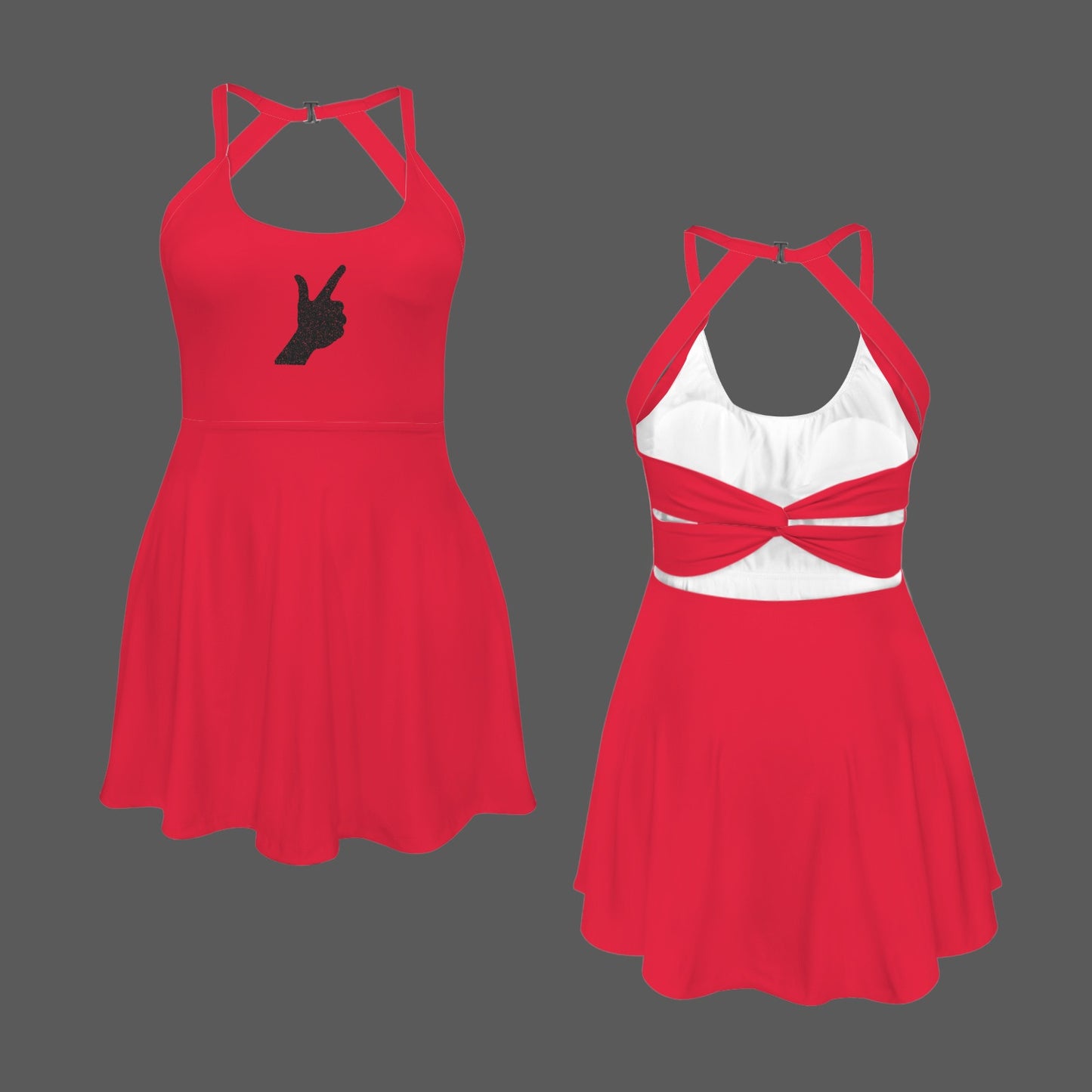 Glitter Guns Up Active Dress, Scarlet