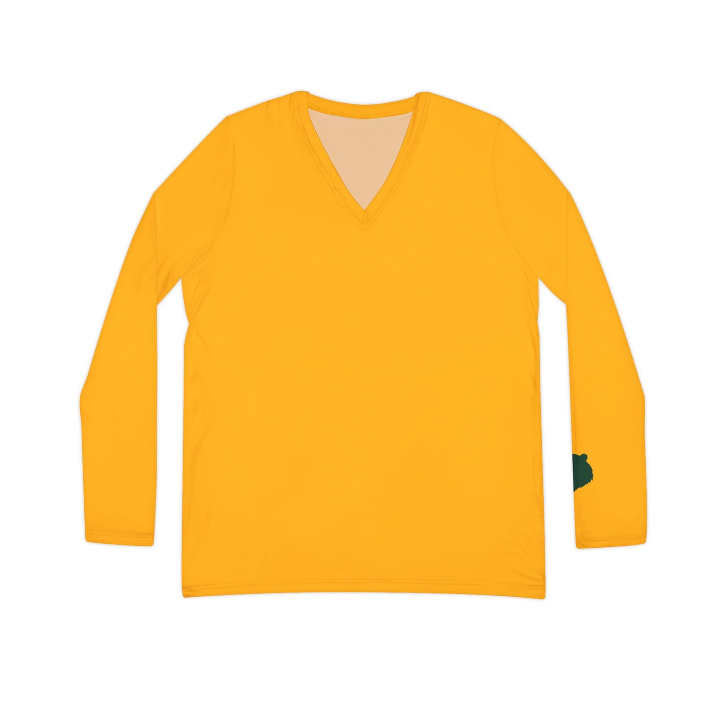 Bear Women's Long Sleeve V-Neck Shirt, Gold