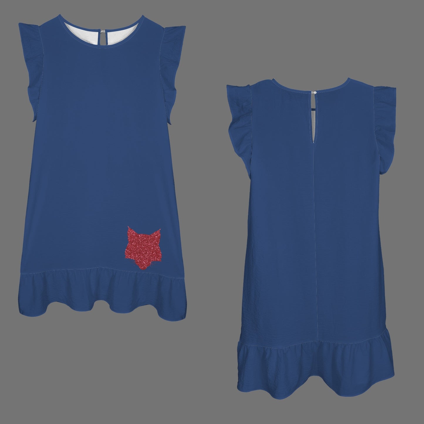 Flowy Tucson Glitter Wildcat Dress, Blue