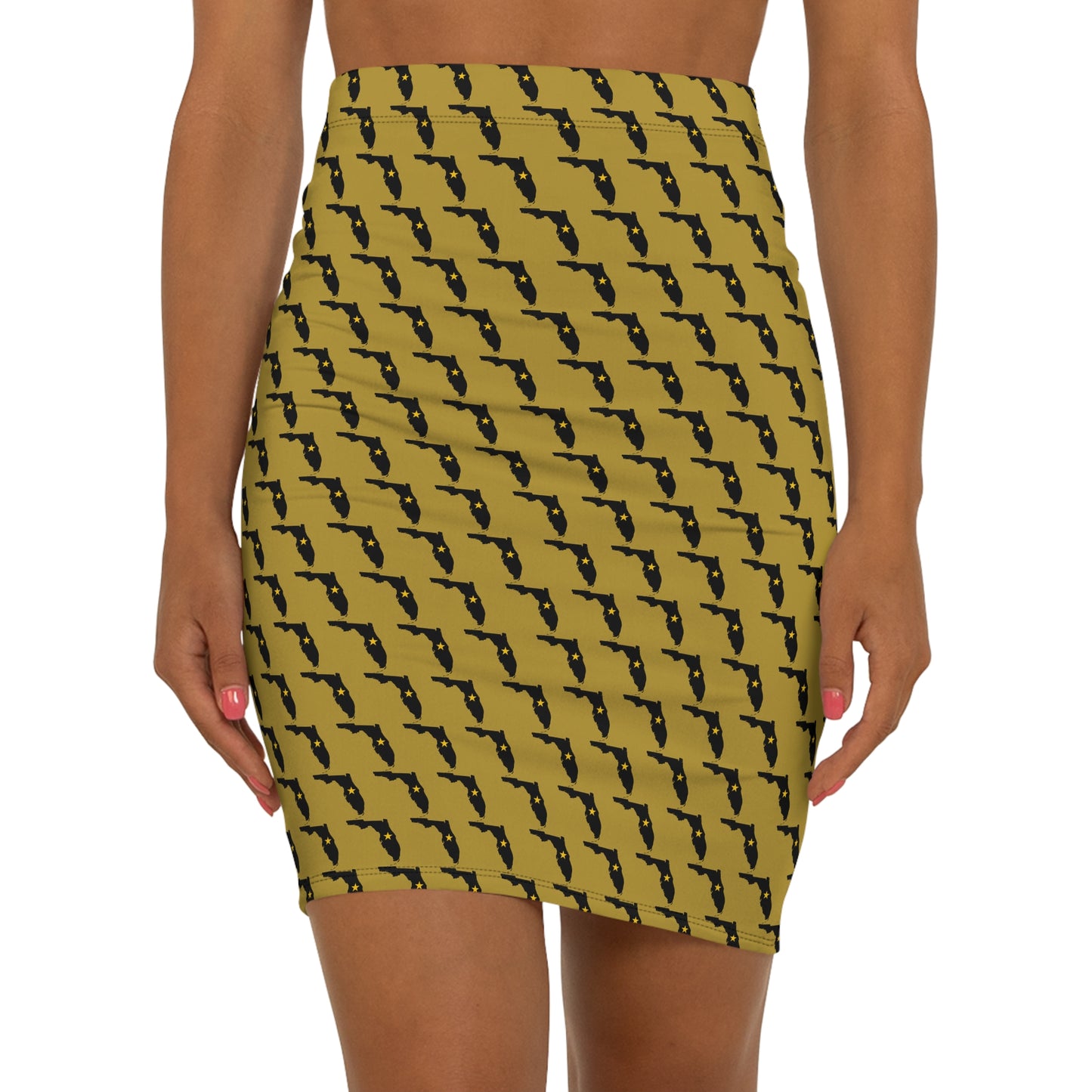 Florida Gold Print Women's Pencil Skirt