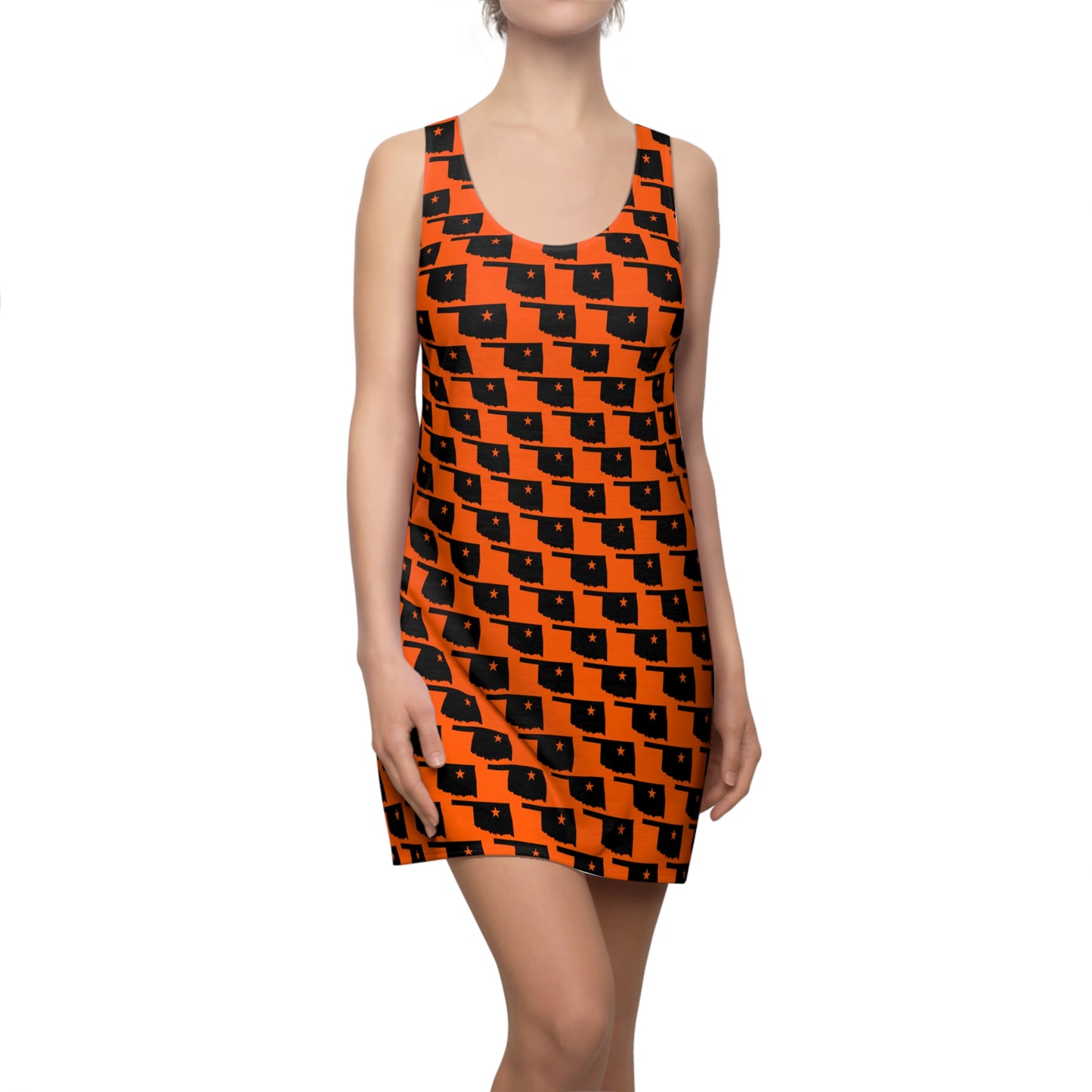 OK Orange Print Racerback Dress