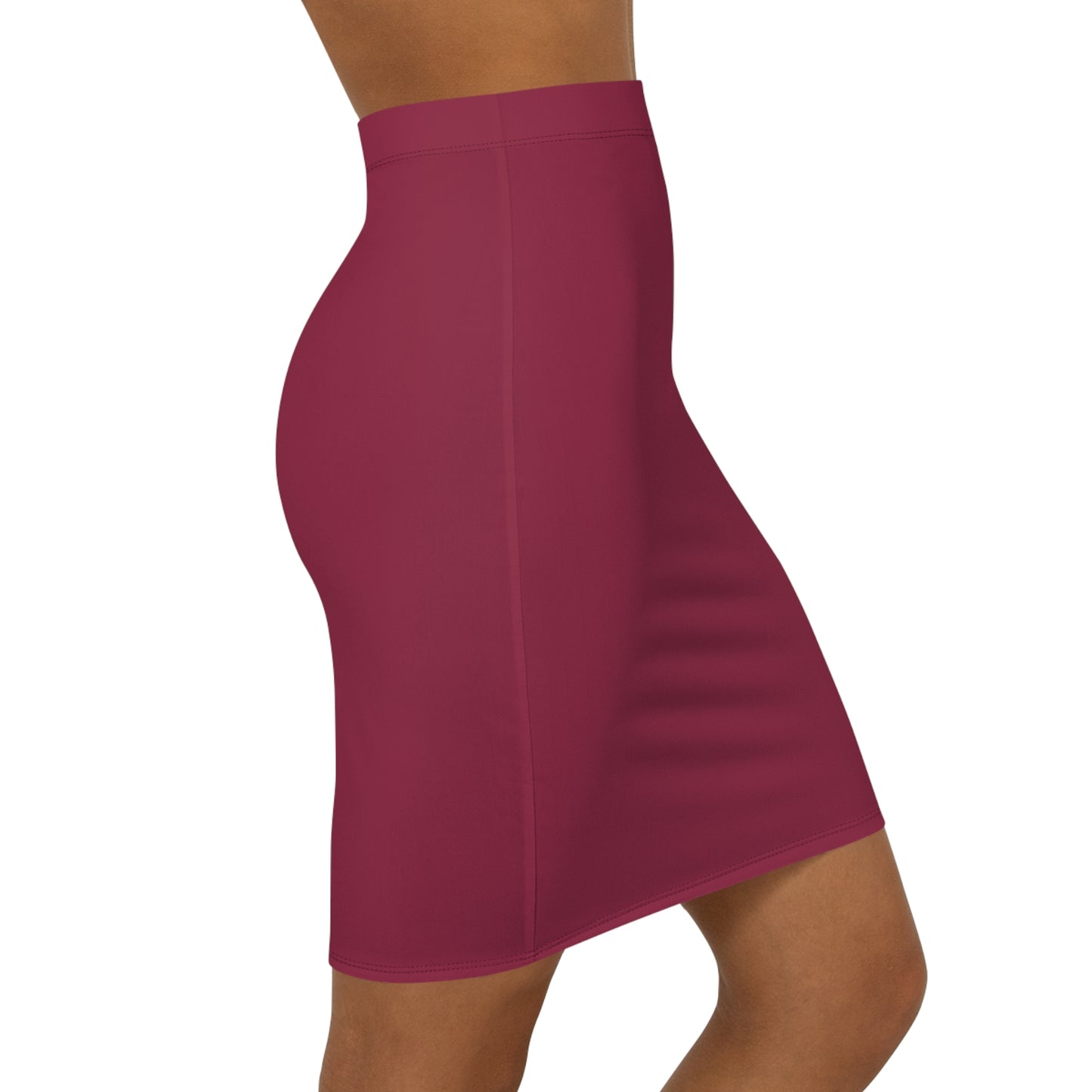 Tempe Red Women's Mid-Waist Pencil Skirt