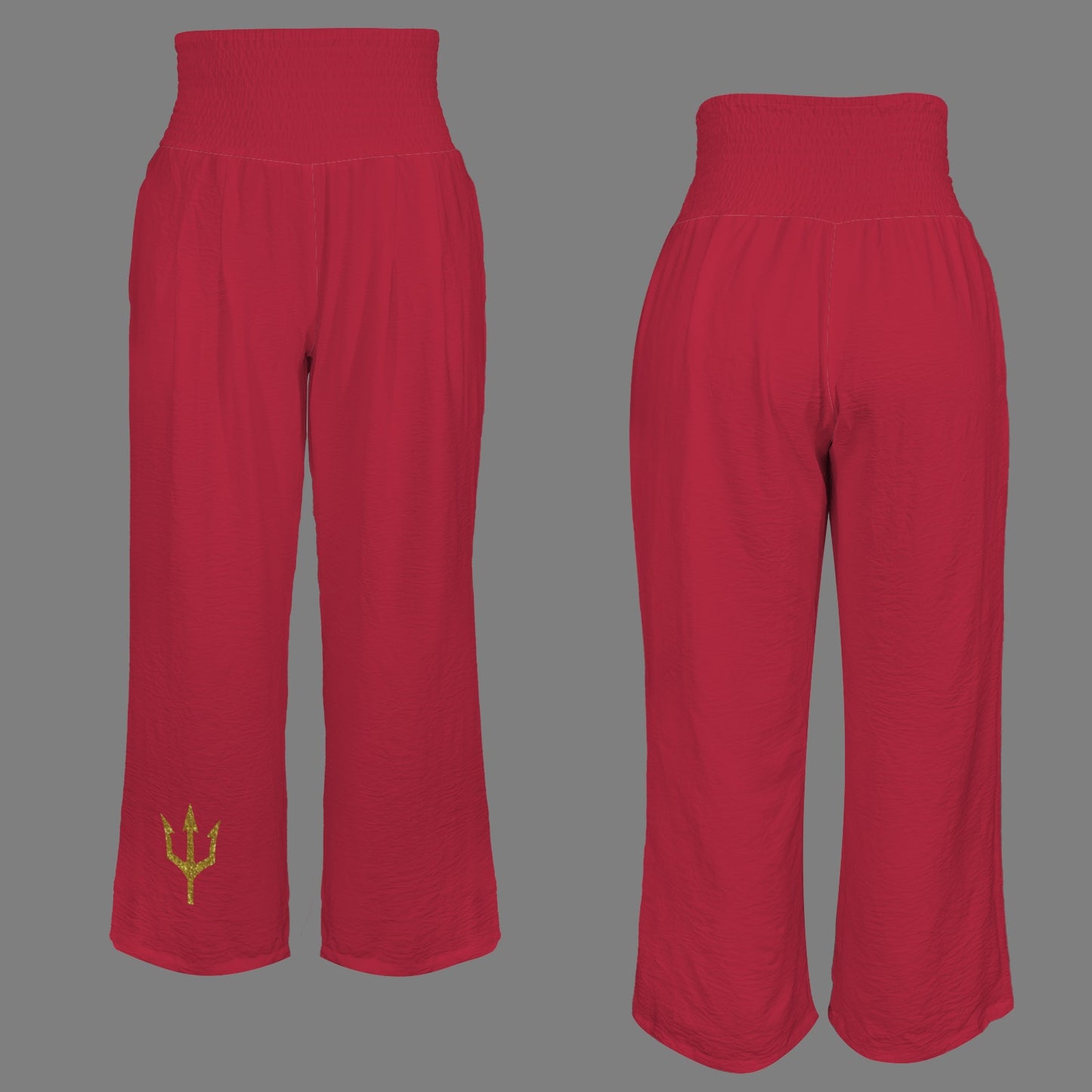 Glitter Trident Pants, Maroon