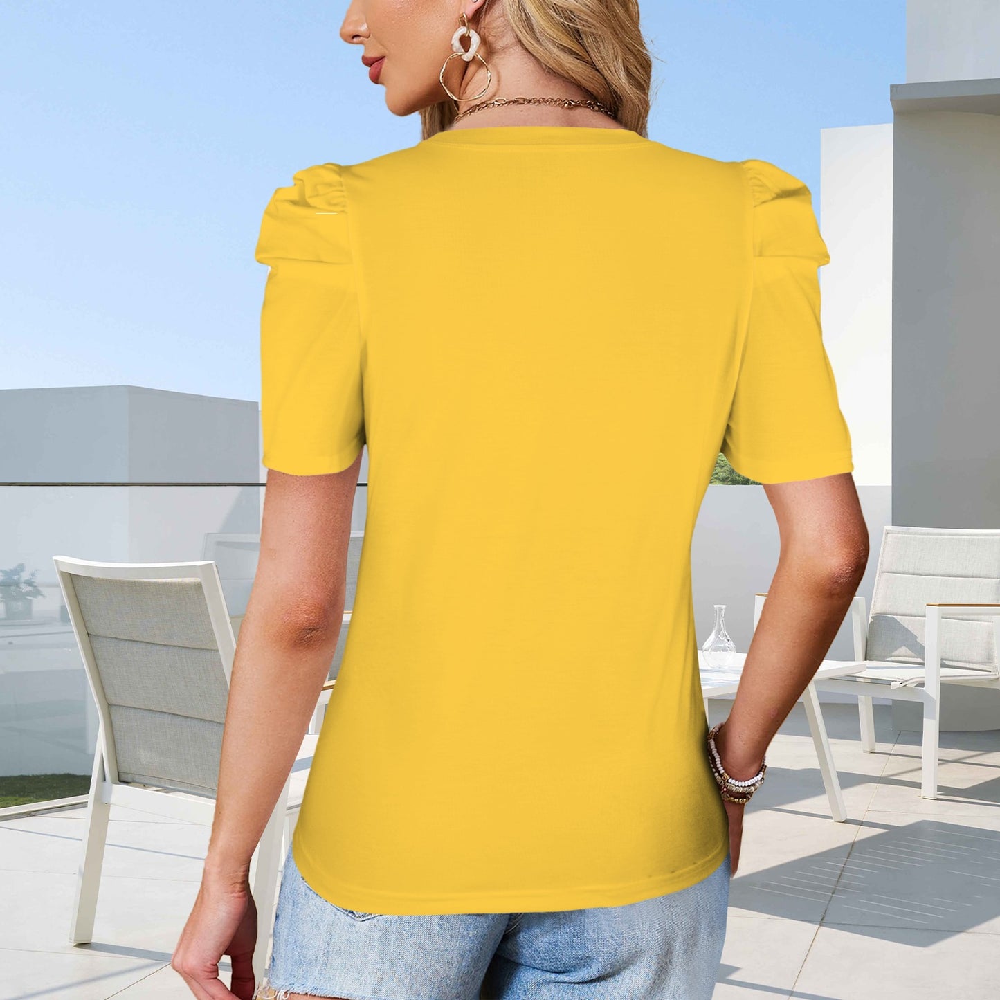 Glitter Trident Top, Gold