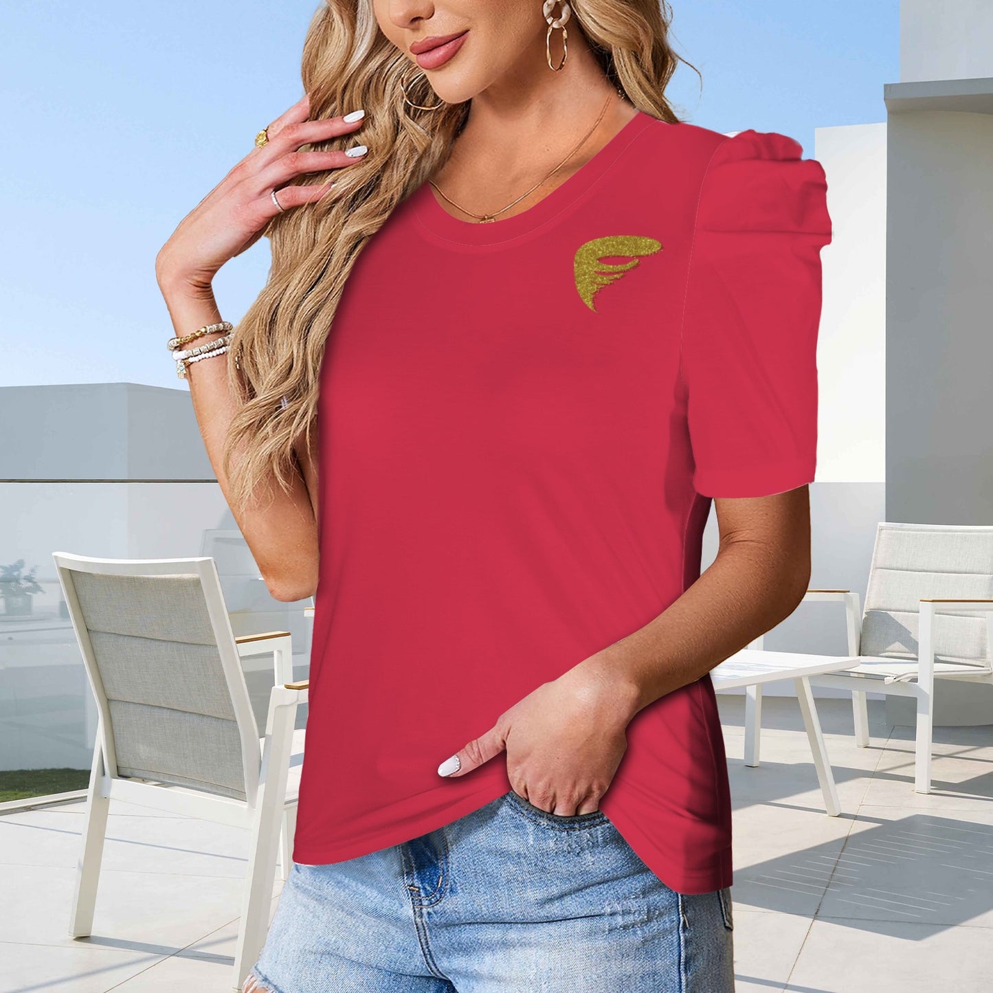 Glitter Cyclone Top, Cardinal