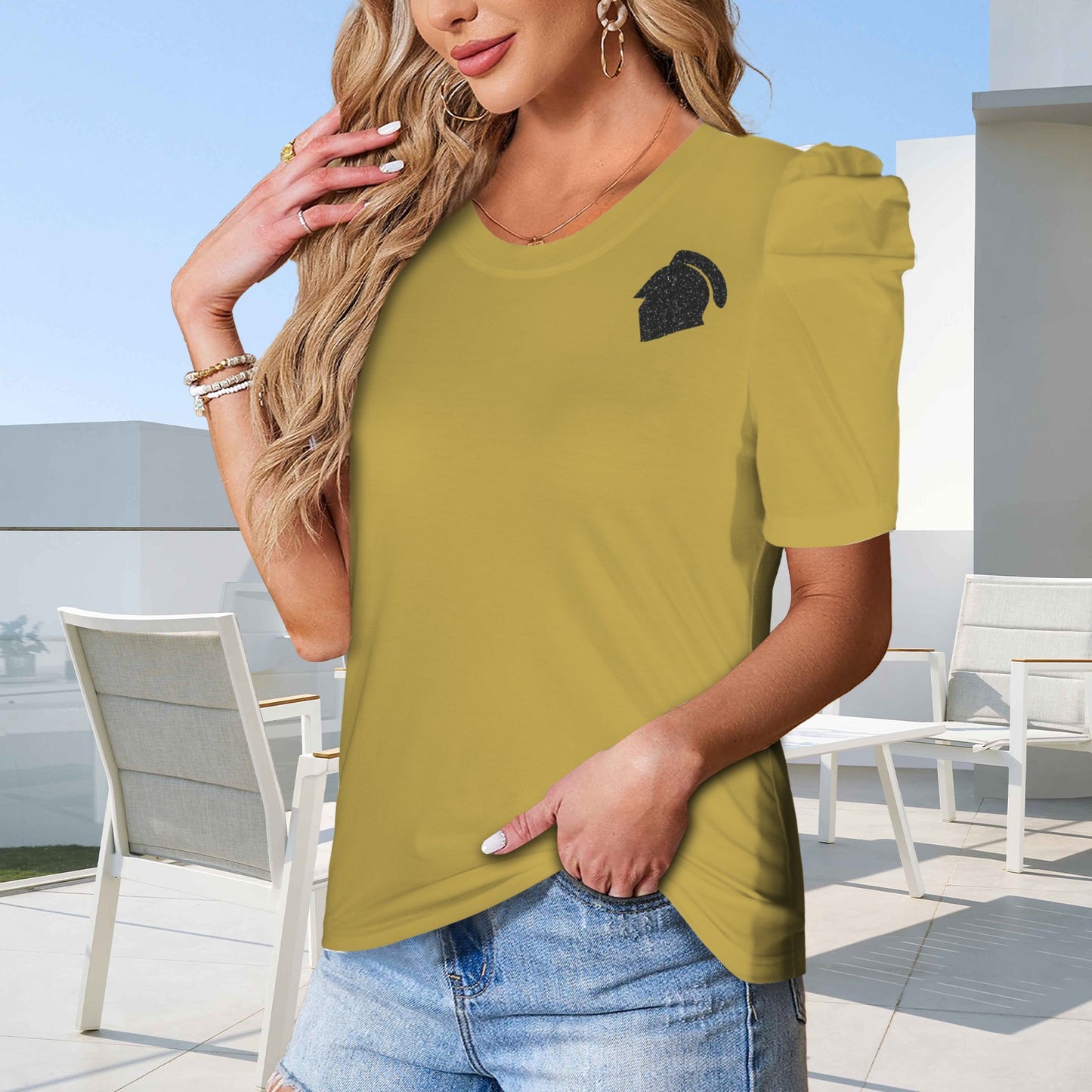 Glitter Knight Top, Gold