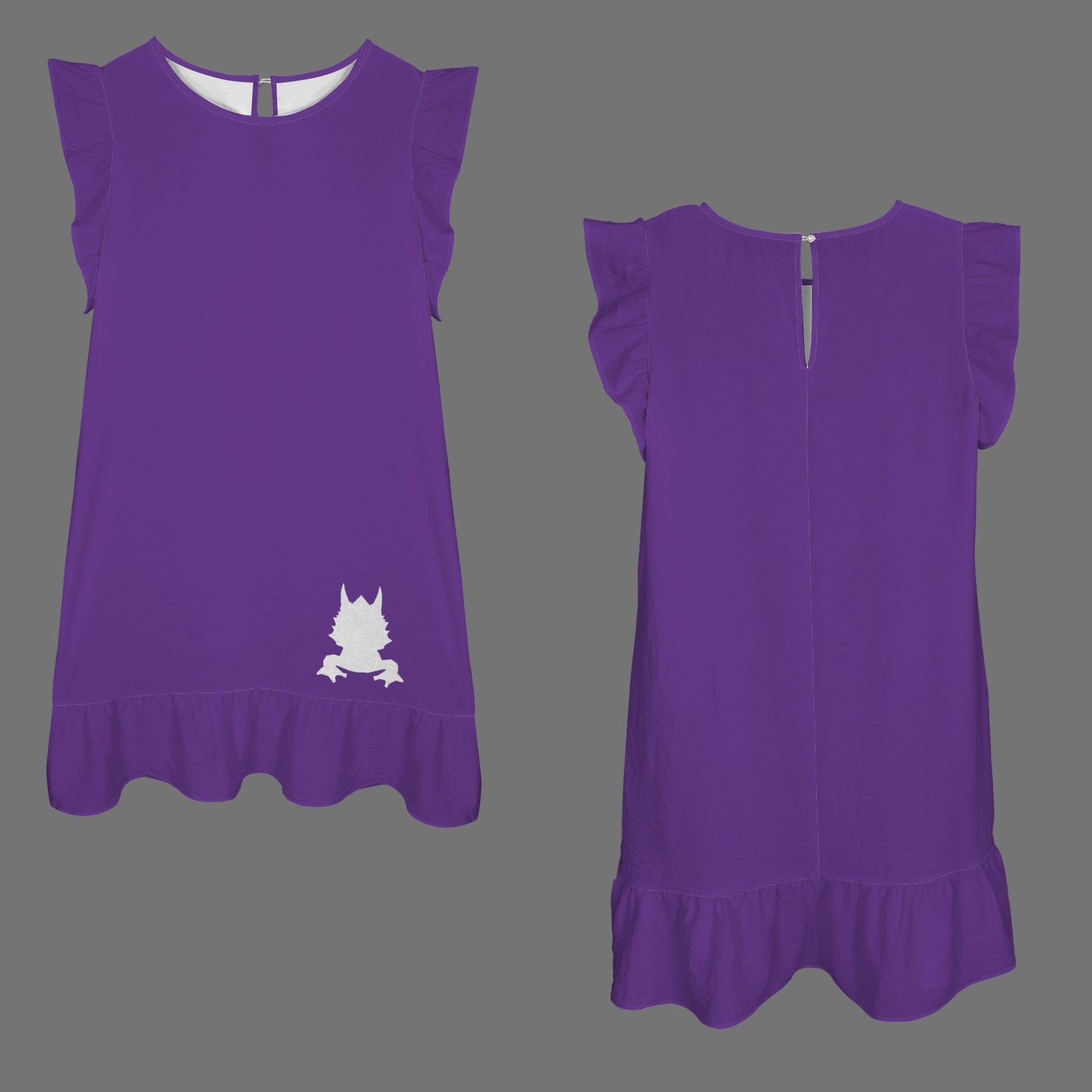 Flowy Glitter Horned Frog Dress, Purple