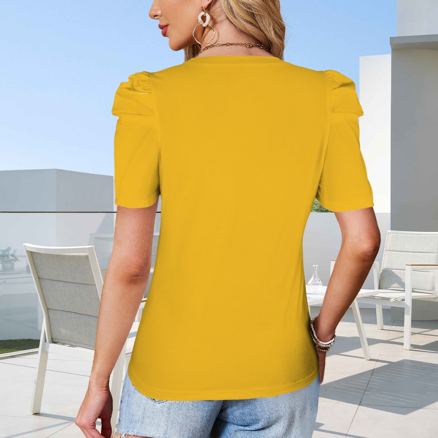 Glitter WV Top, Gold