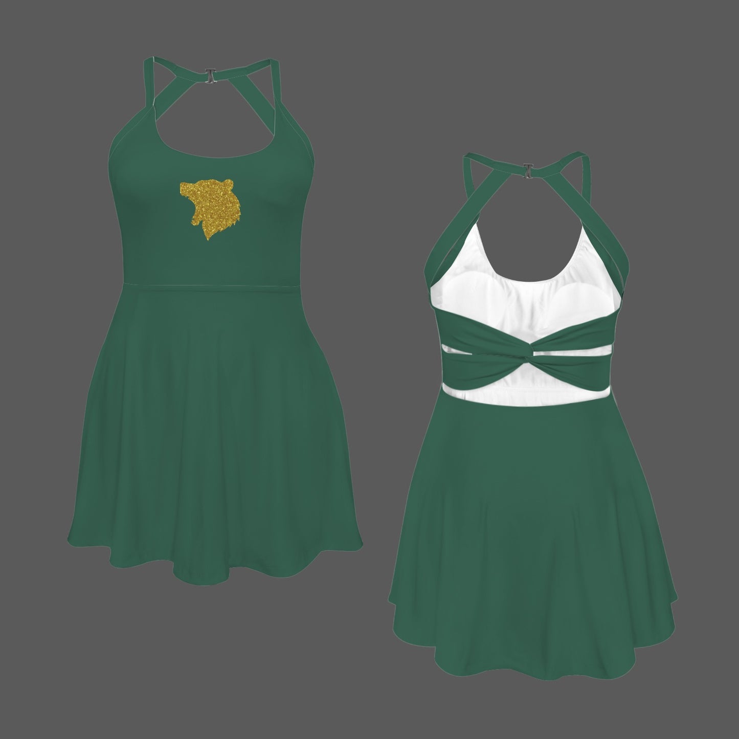 Waco Glitter Bear Active Dress, Green