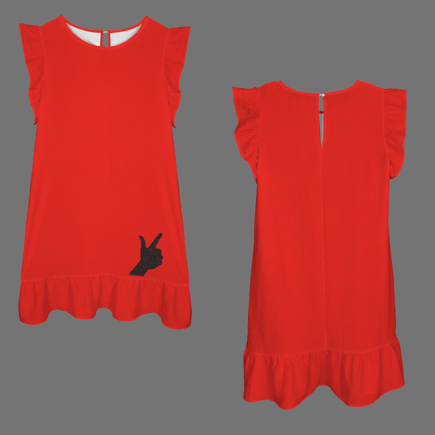 Flowy Glitter Guns Up Dress, Scarlet
