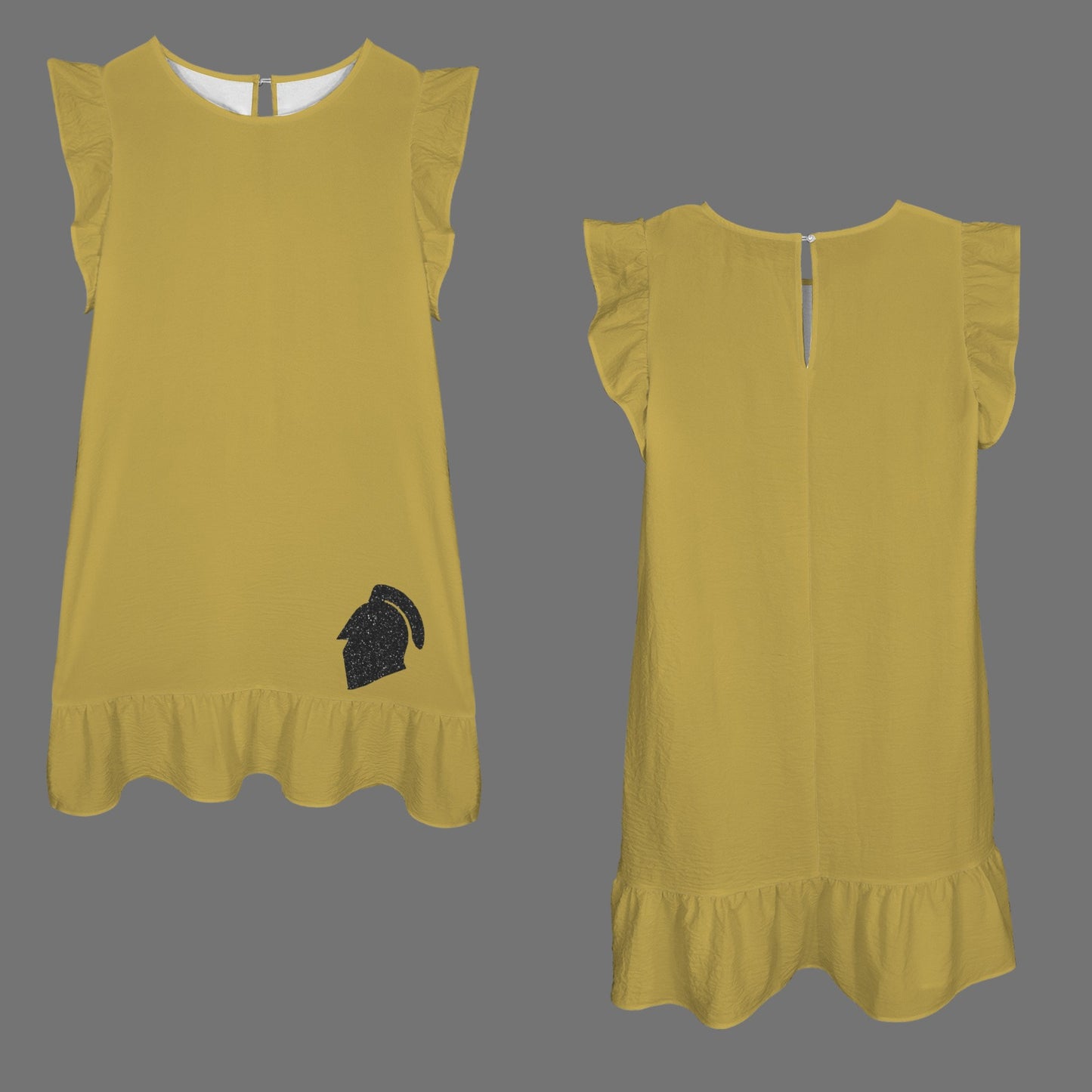 Flowy Glitter Knight Dress, Gold