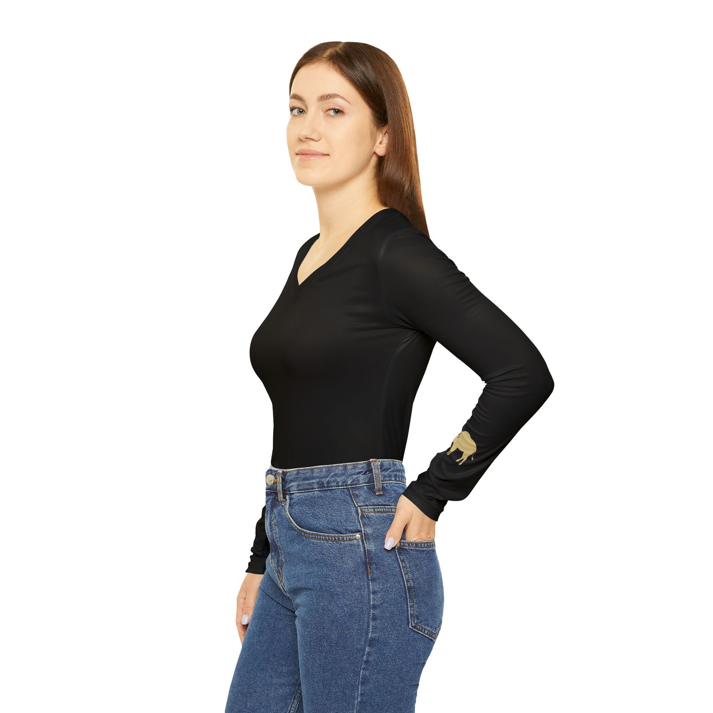 Buffalo Women's Long Sleeve V-Neck Shirt, Black