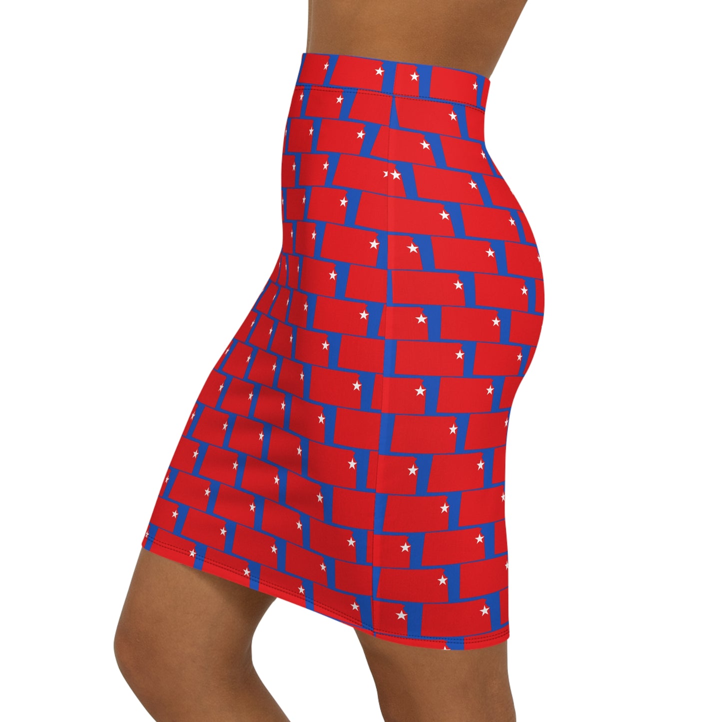 Lawrence Blue Print, Vibrant Women's Pencil Skirt, Ideal for Party Wear, Casual Outings, Office Attire, Holiday Celebrations, Fashion Statement