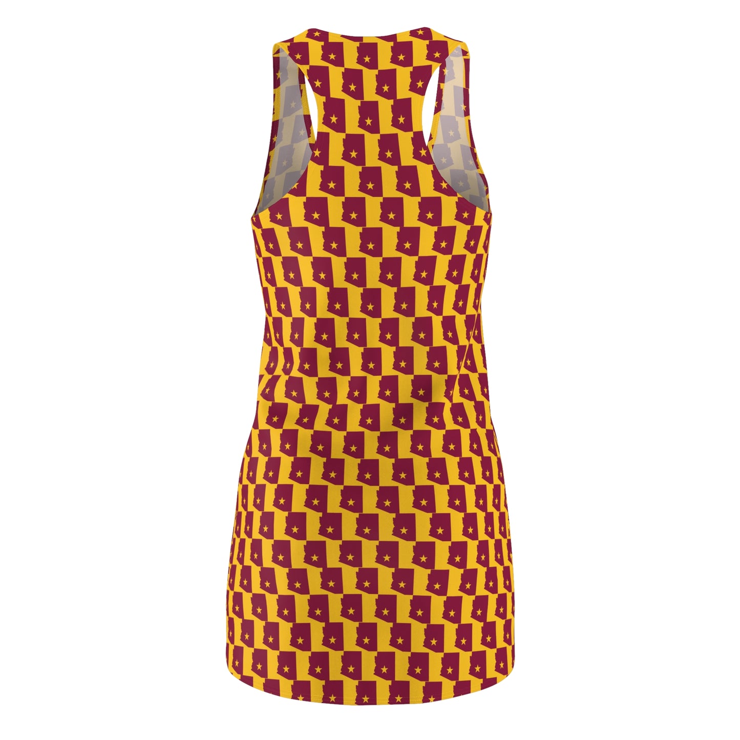 AZ Gold Print, Vibrant Patterned Racerback Dress