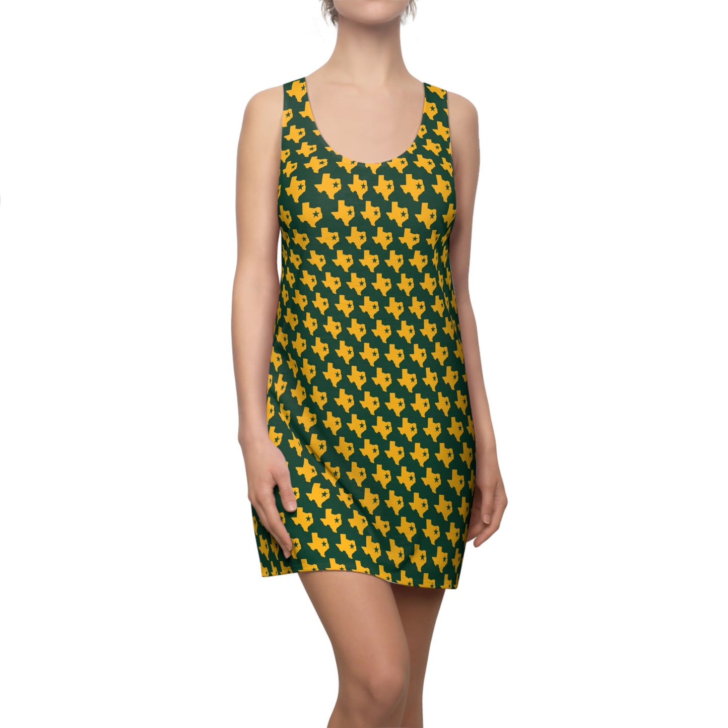 TX Green Print Racerback Dress