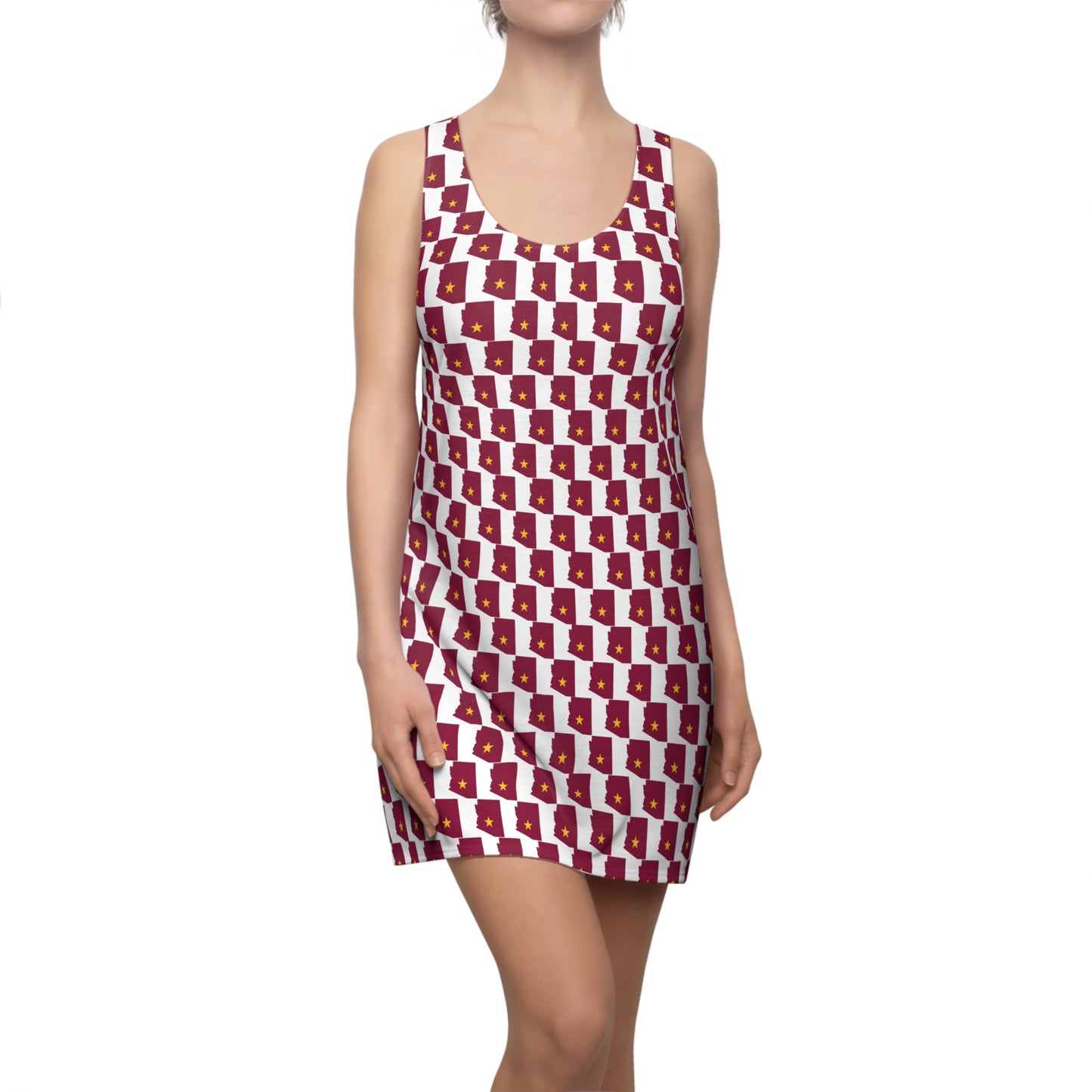 AZ White Print, Racerback Dress