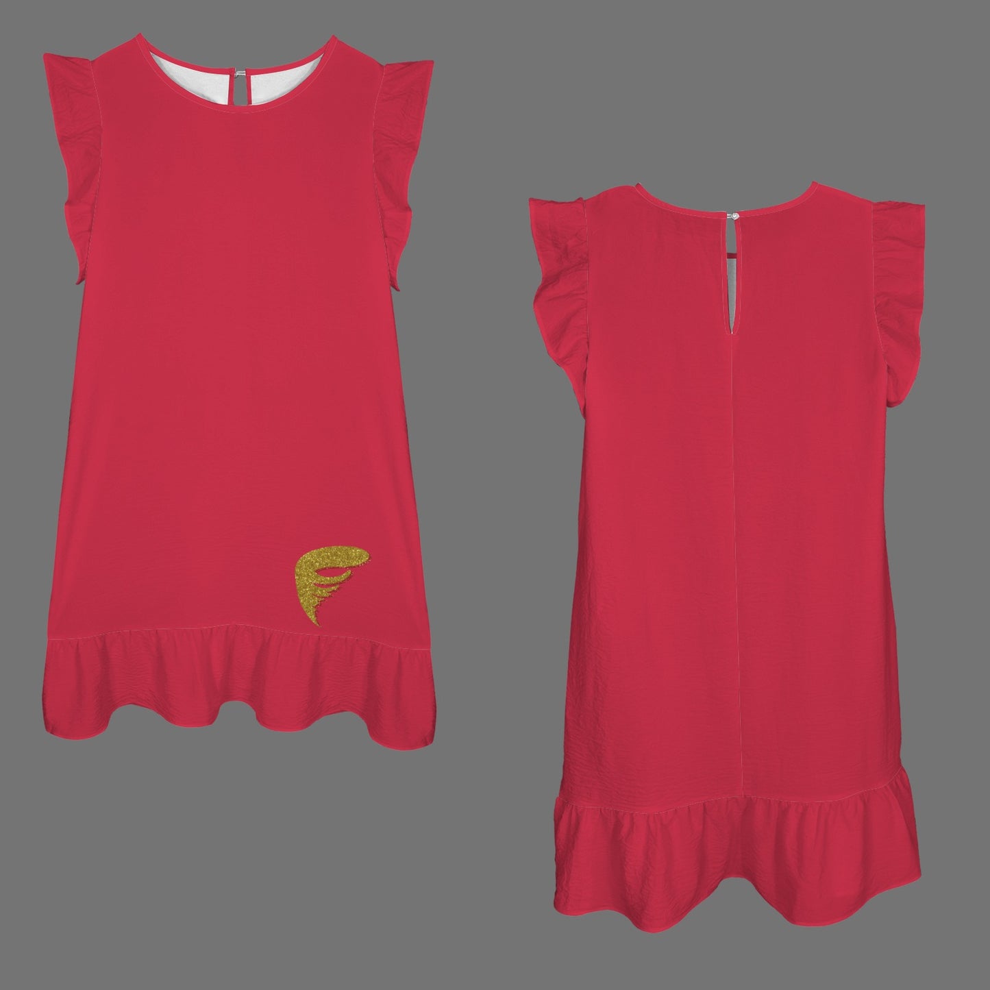 Flowy Glitter Cyclone Dress, Cardinal