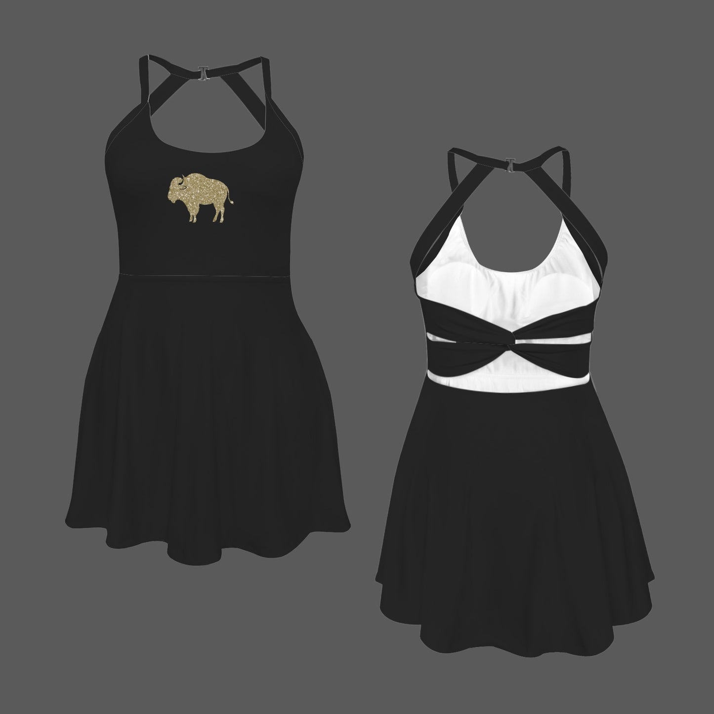 Glitter Buffalo Active Dress, Black