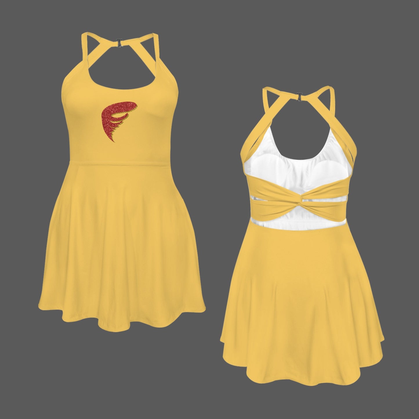 Glitter Cyclone Active Dress, Gold