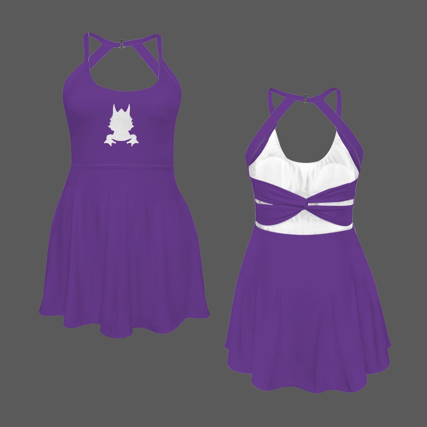 Glitter Horned Frog Active Dress, Purple