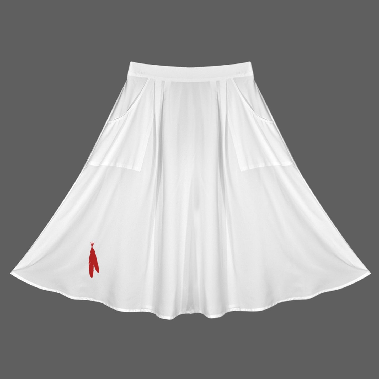 Feather Maxi Skirt, White