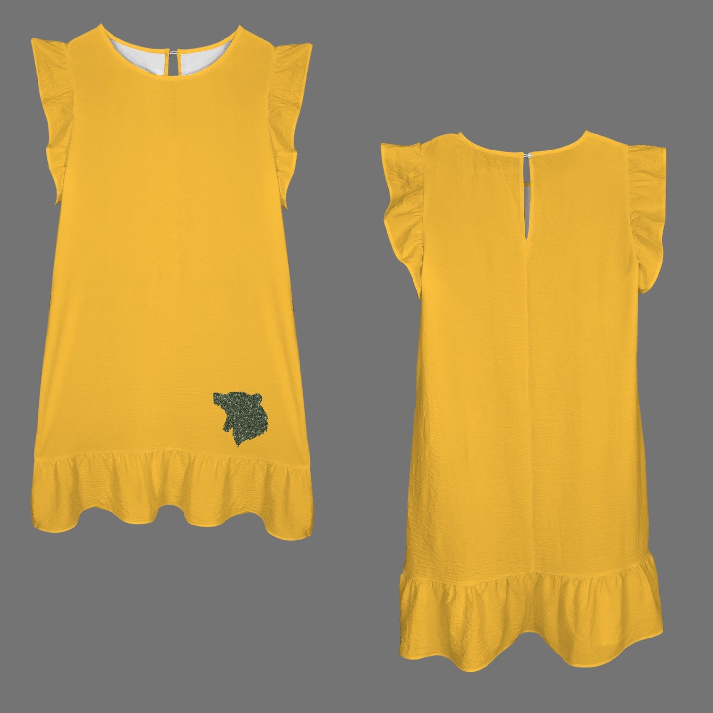 Flowy Waco Glitter Bear Dress, Gold