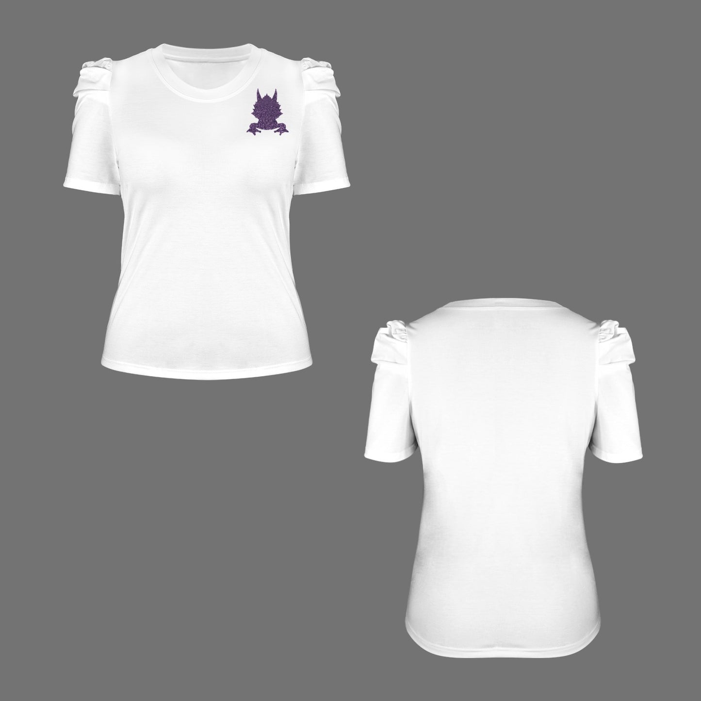 Glitter Horned Frog Top, White