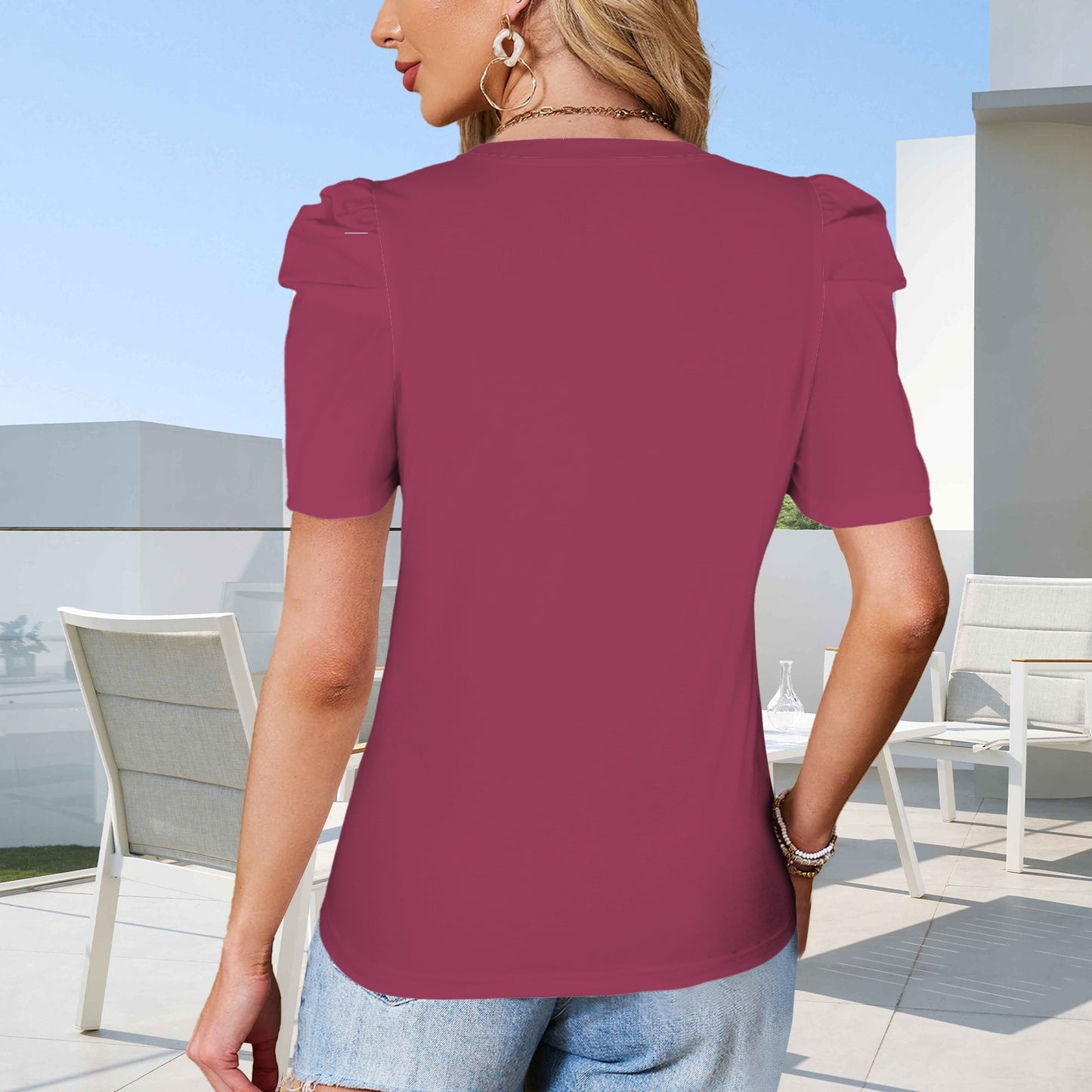 Glitter Trident Top, Maroon