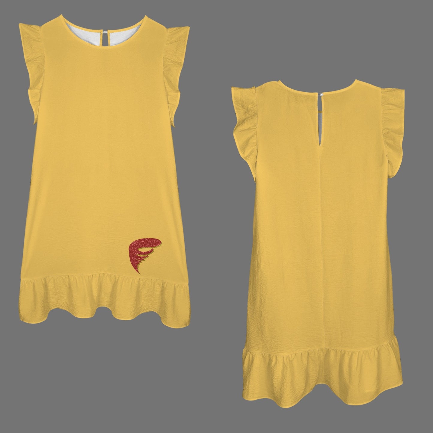 Flowy Glitter Cyclone Dress, Gold