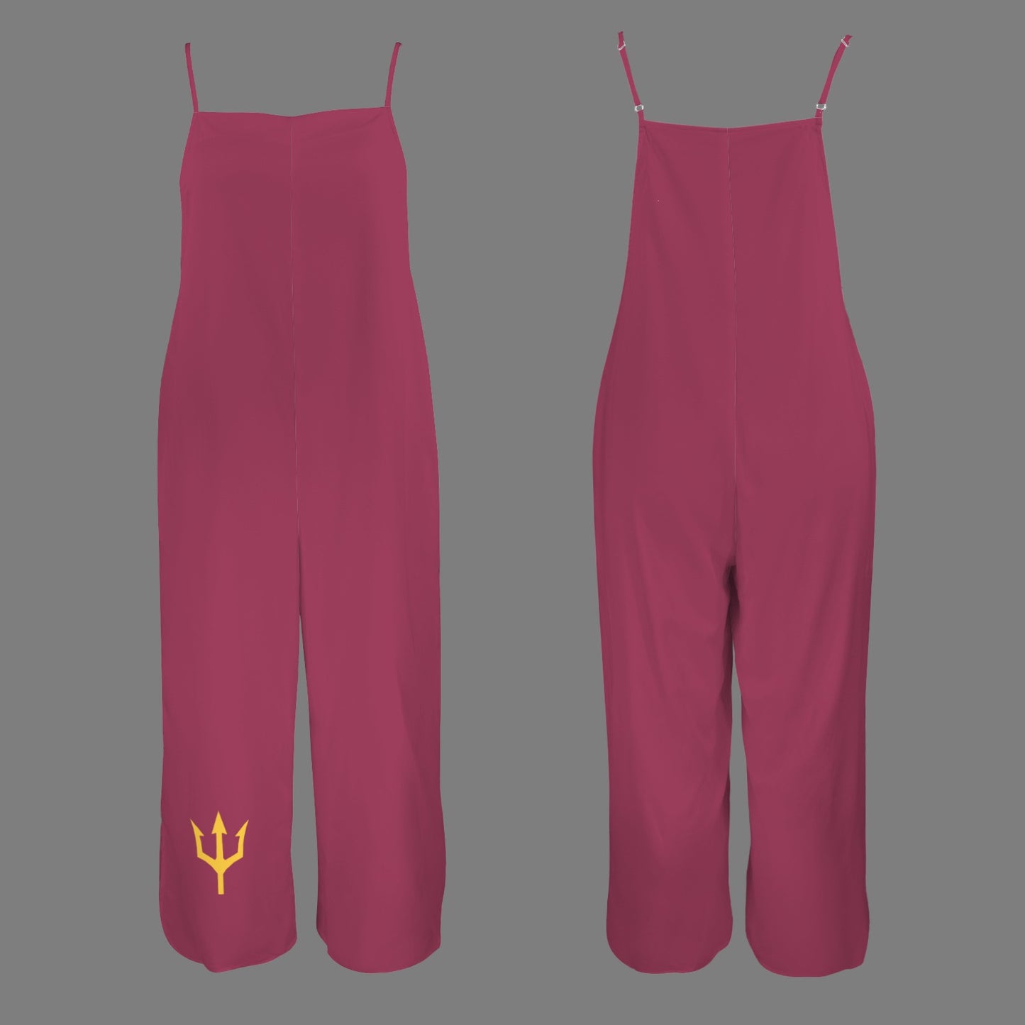 Trident Wide Leg Jumpsuit, Maroon