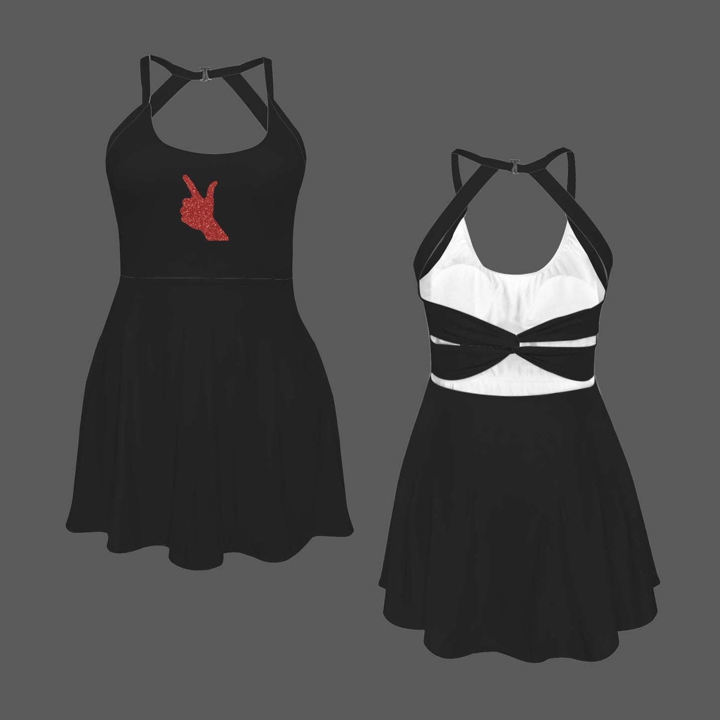 Glitter Guns Up Active Dress, Black