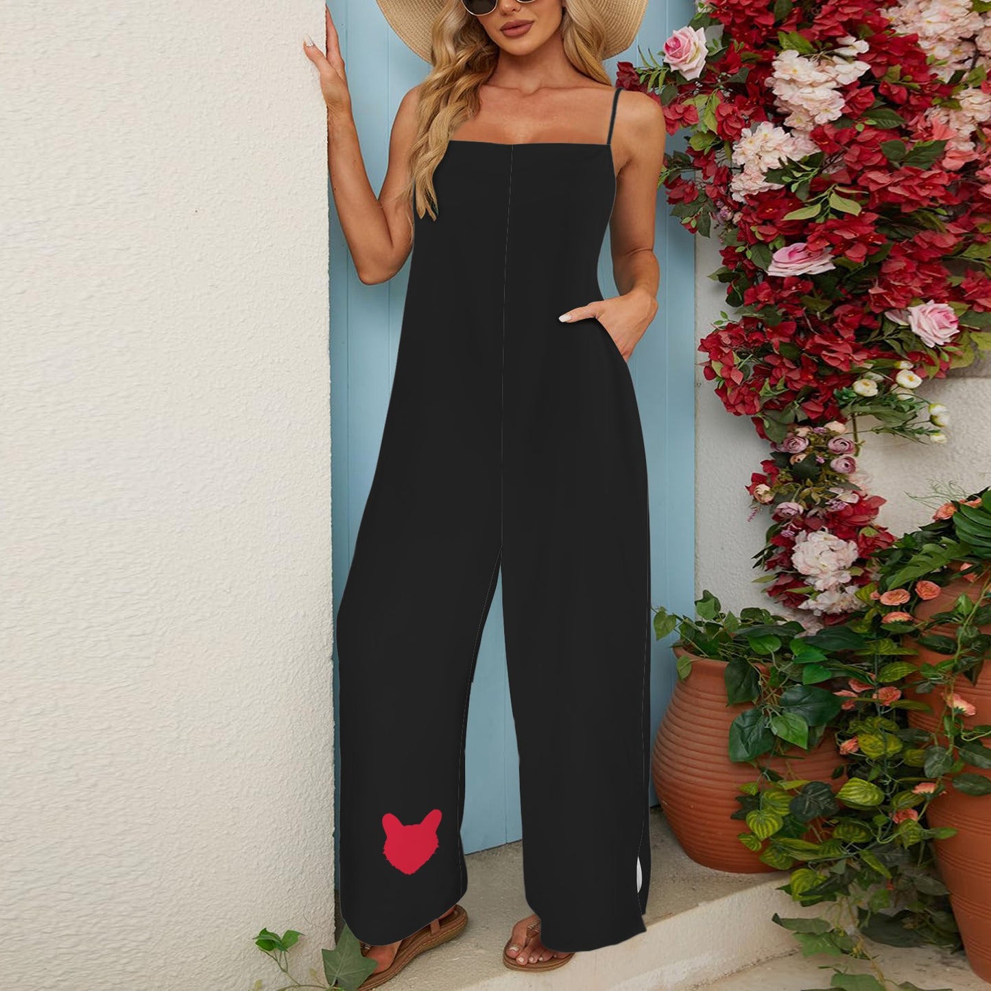 Bearcat Wide Leg Jumpsuit, Black