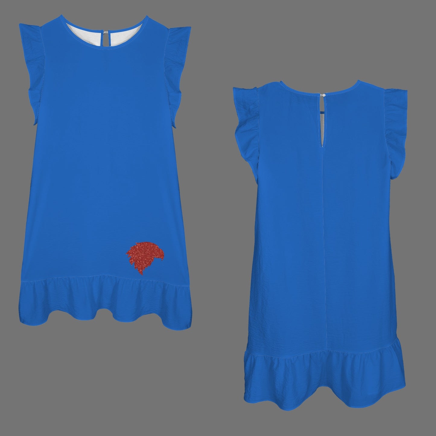 Flowy Glitter Jayhawk Dress, Blue