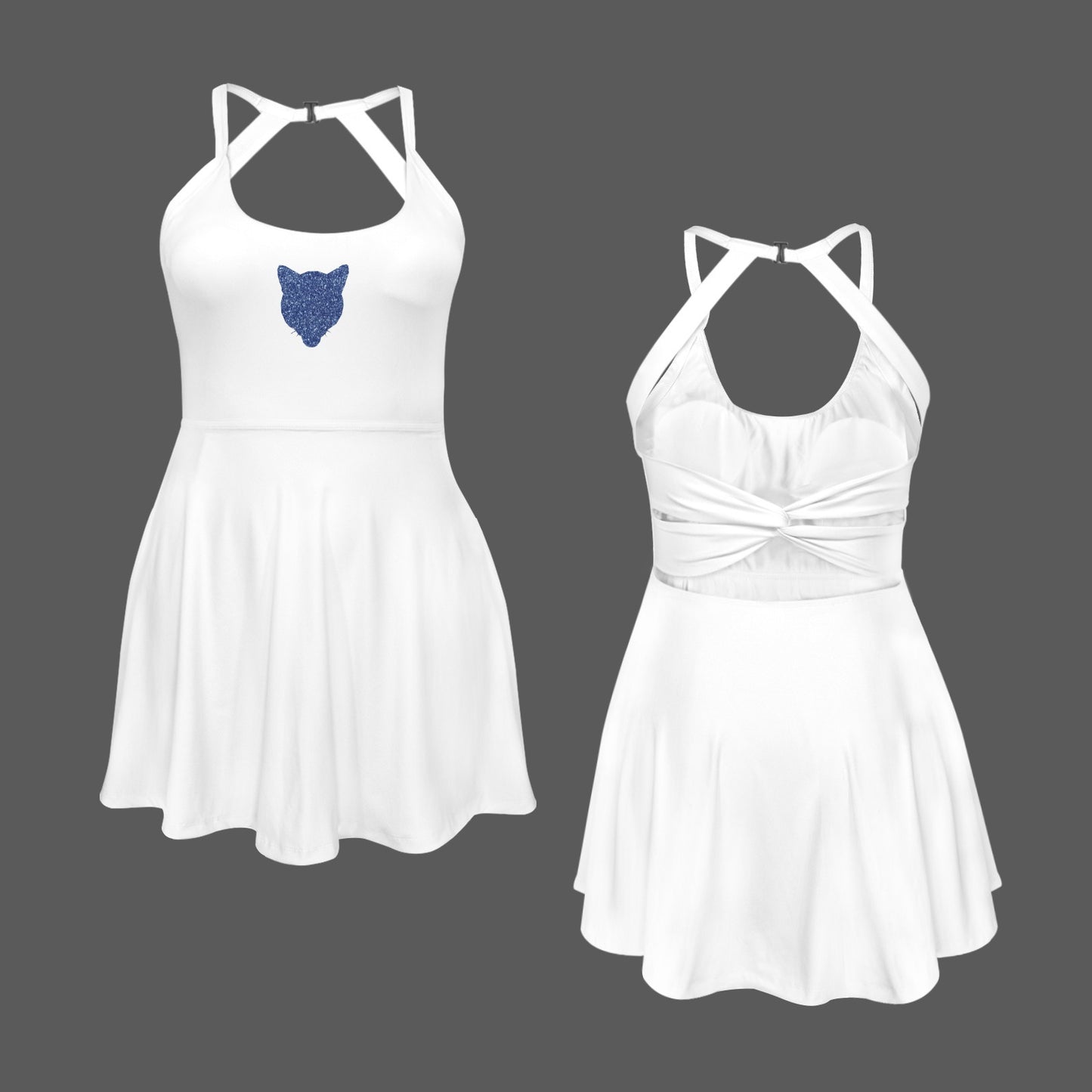 Provo Glitter Cougar Active Dress, White