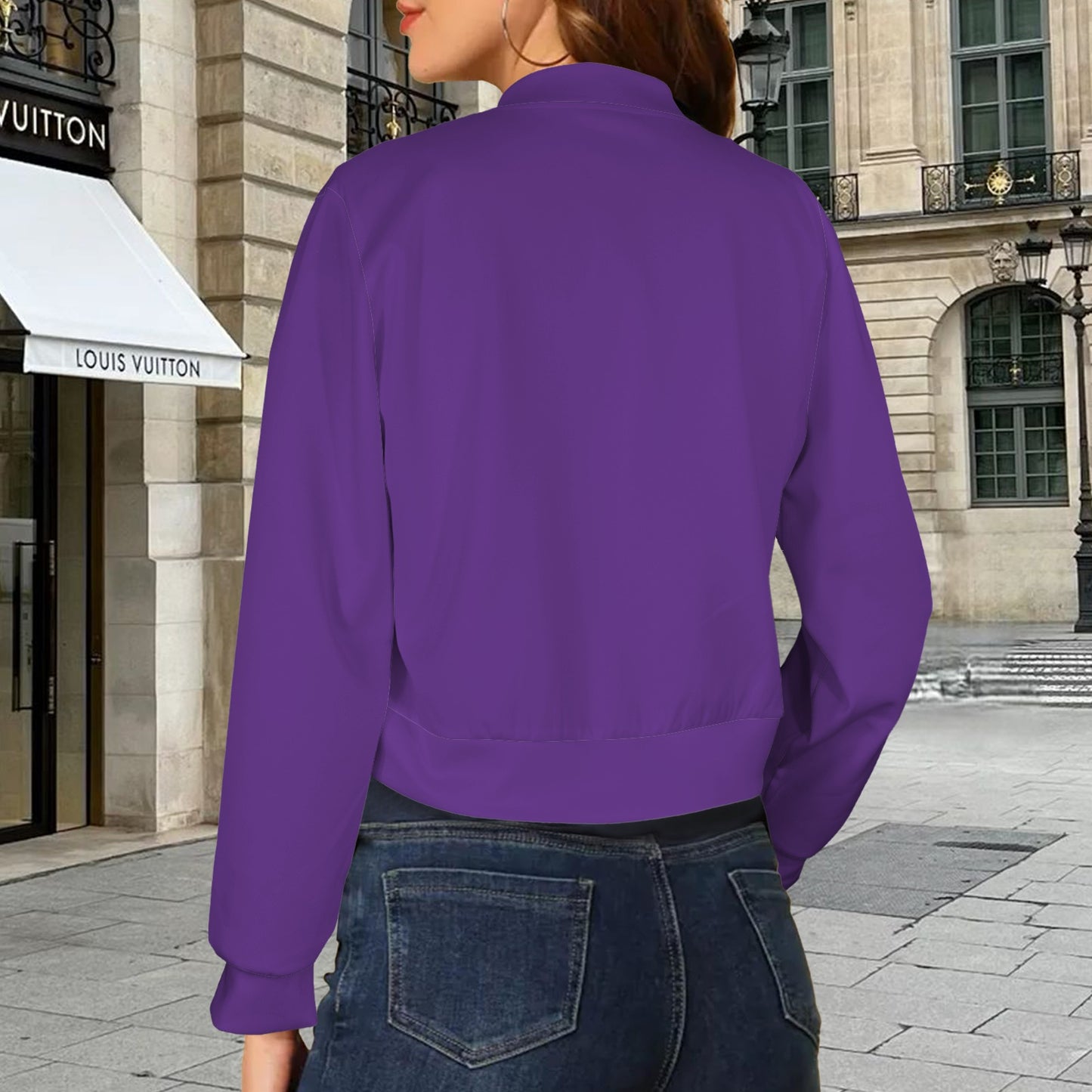 Purple Horned Frog Bomber Jacket