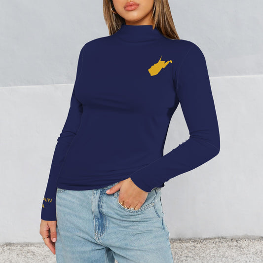 Blue WV Slim Long Sleeve Turtleneck