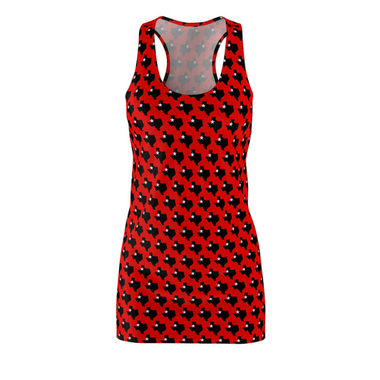 TX Red Print Women's Racerback Dress