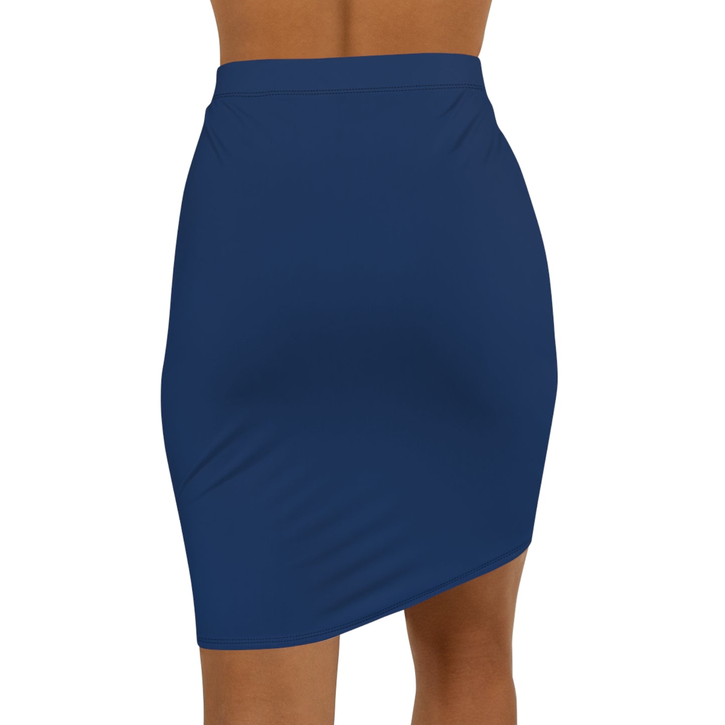 Provo Dark Blue Women's Mid-Waist Pencil Skirt