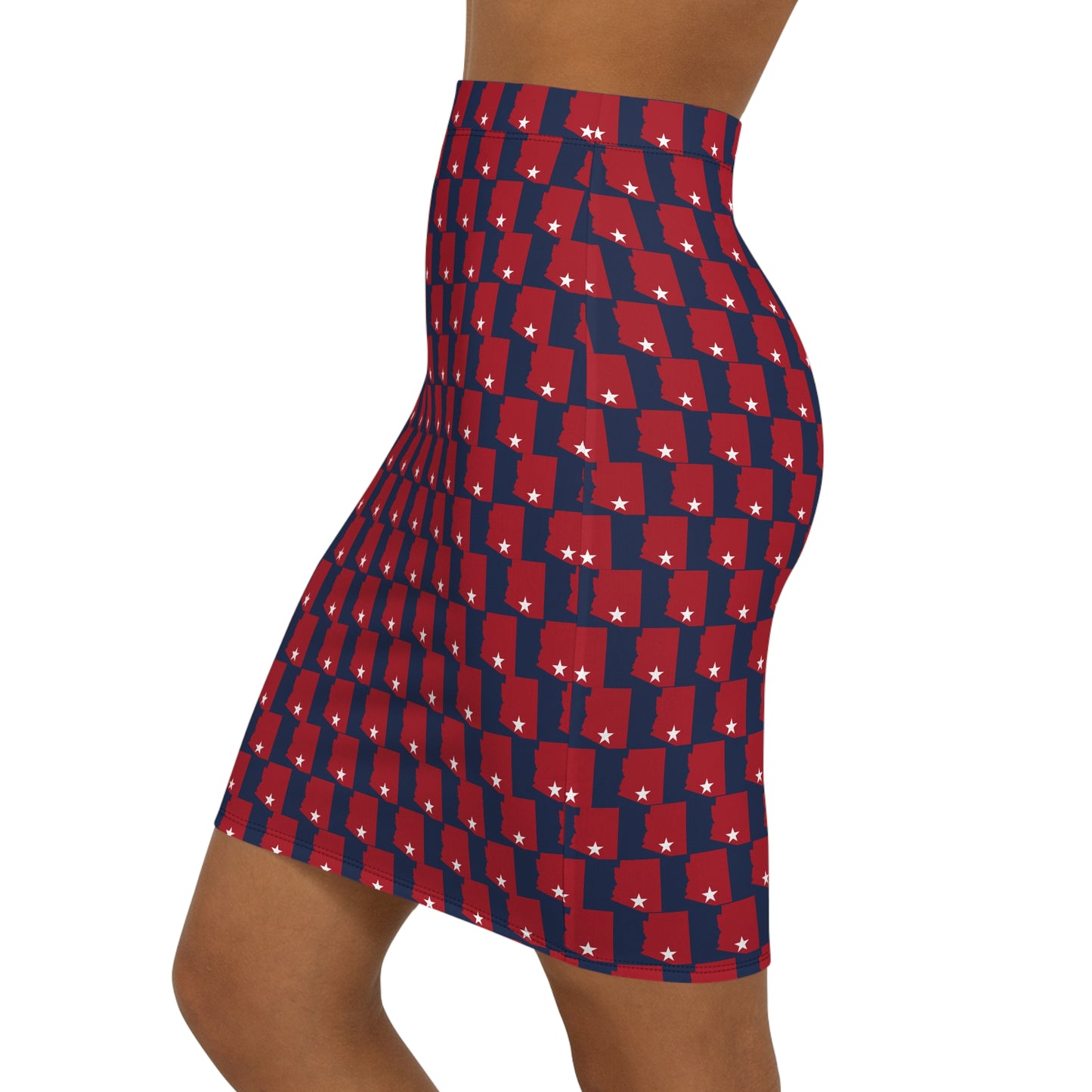 Tucson Blue Print, Women's Pencil Skirt, Chic Office Wear, Casual Summer Outfit, Great for Birthdays, 4th of July, Engagements
