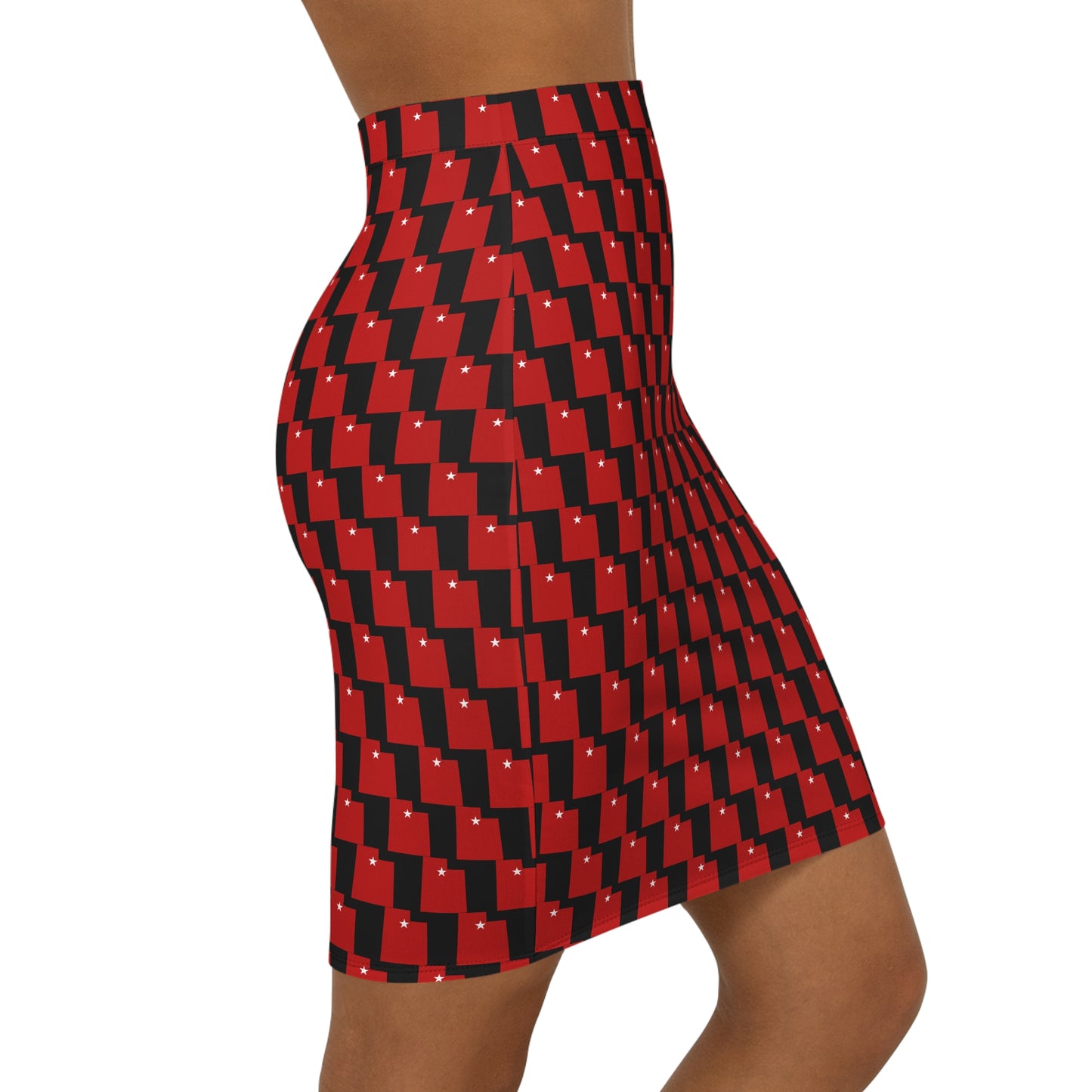 Salt Lake Black Print Pencil Skirt