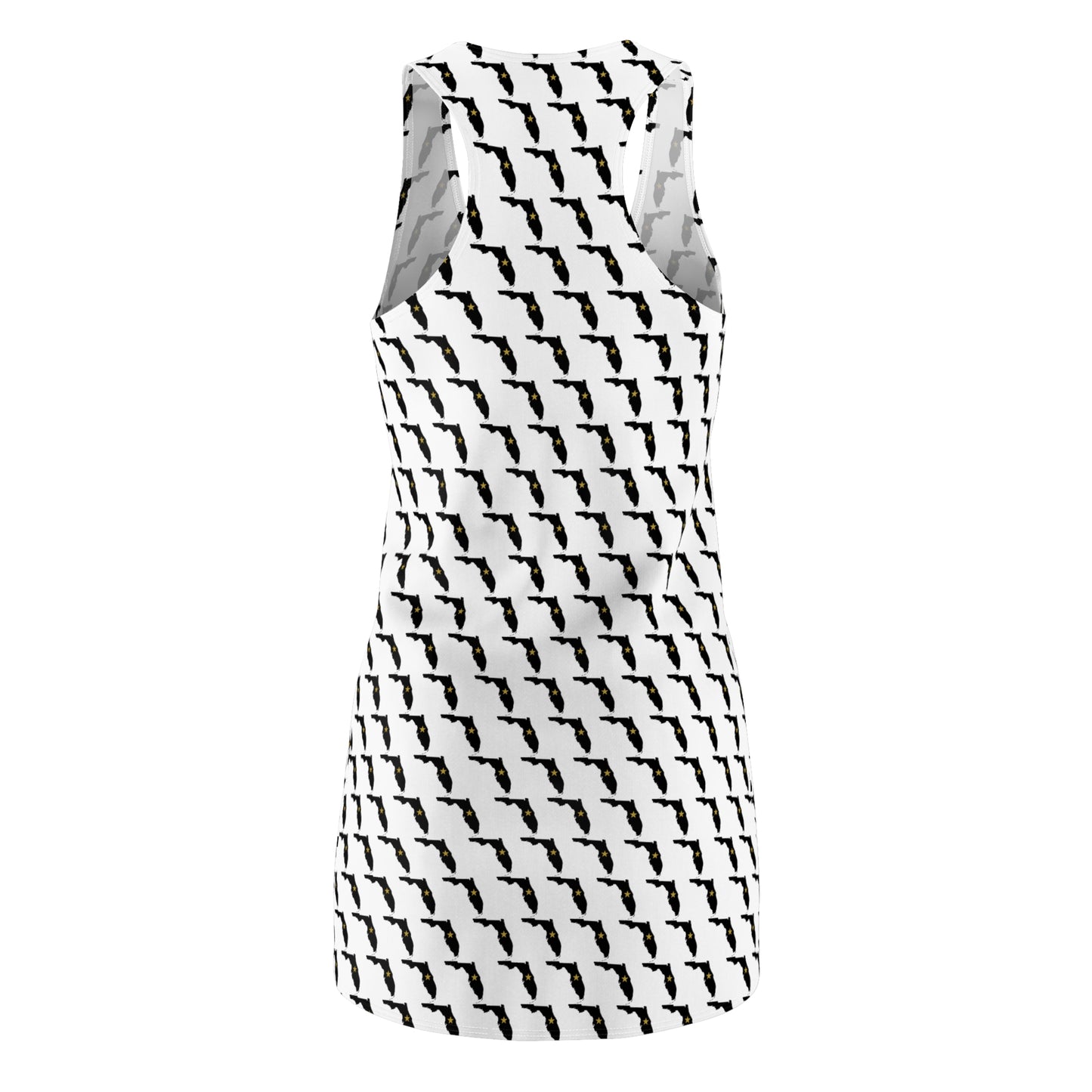FL White Print Women's Racerback Dress